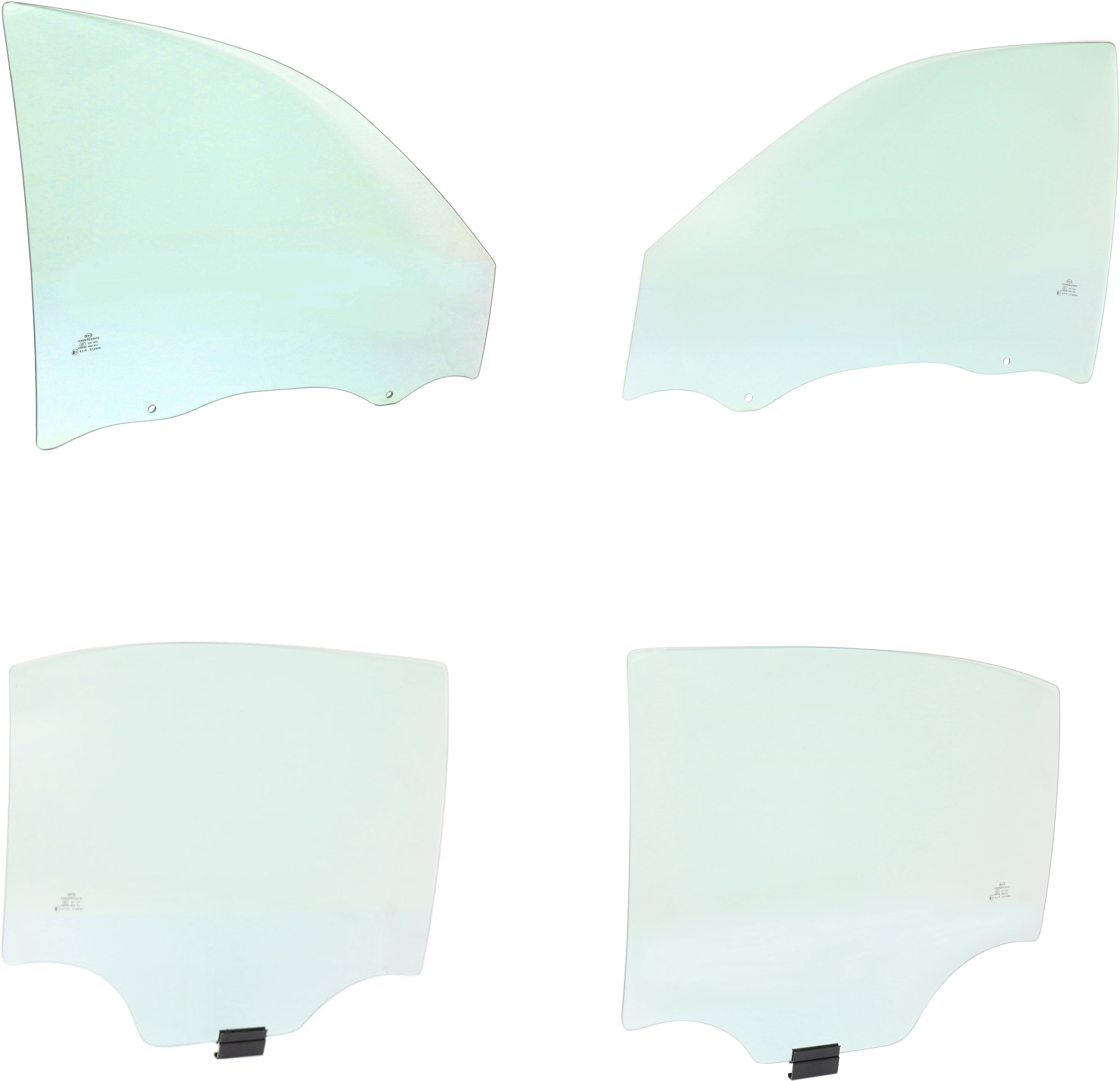 AM CHEVY MALIBU 97-03 CLASSIC 04-05 FRONT AND REAR DOOR GLASS RH AND LH Green Tint 4 Door SKU SET REPC480119-4 OEM 22595100 DD09181GTNN 22595101