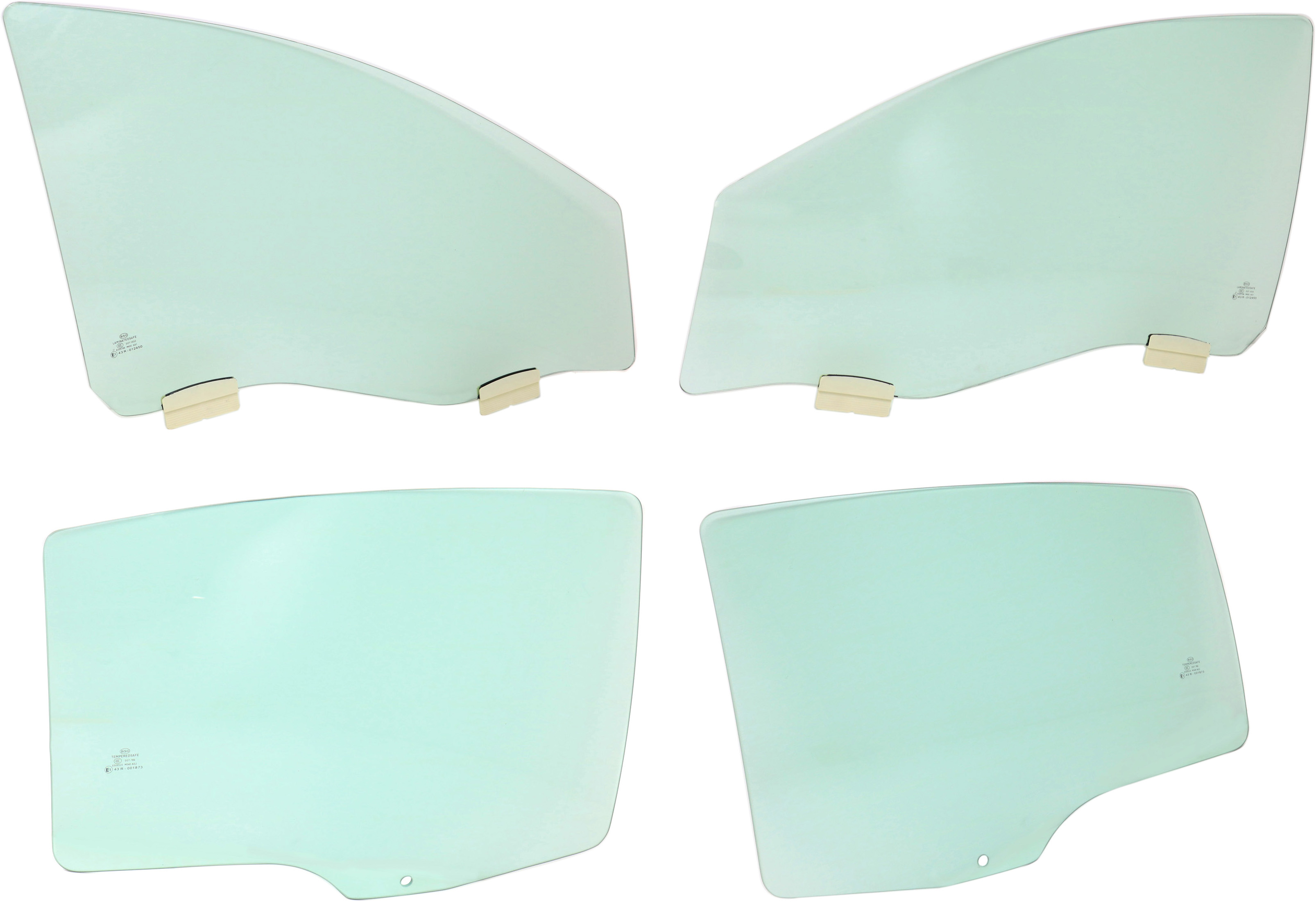 AM CHEVY MALIBU 08-12 FRONT AND REAR DOOR GLASS RH AND LH Green Tint 4 Door SKU SET REPC480123-4 OEM 23114168 DD11236GTYN 23114169