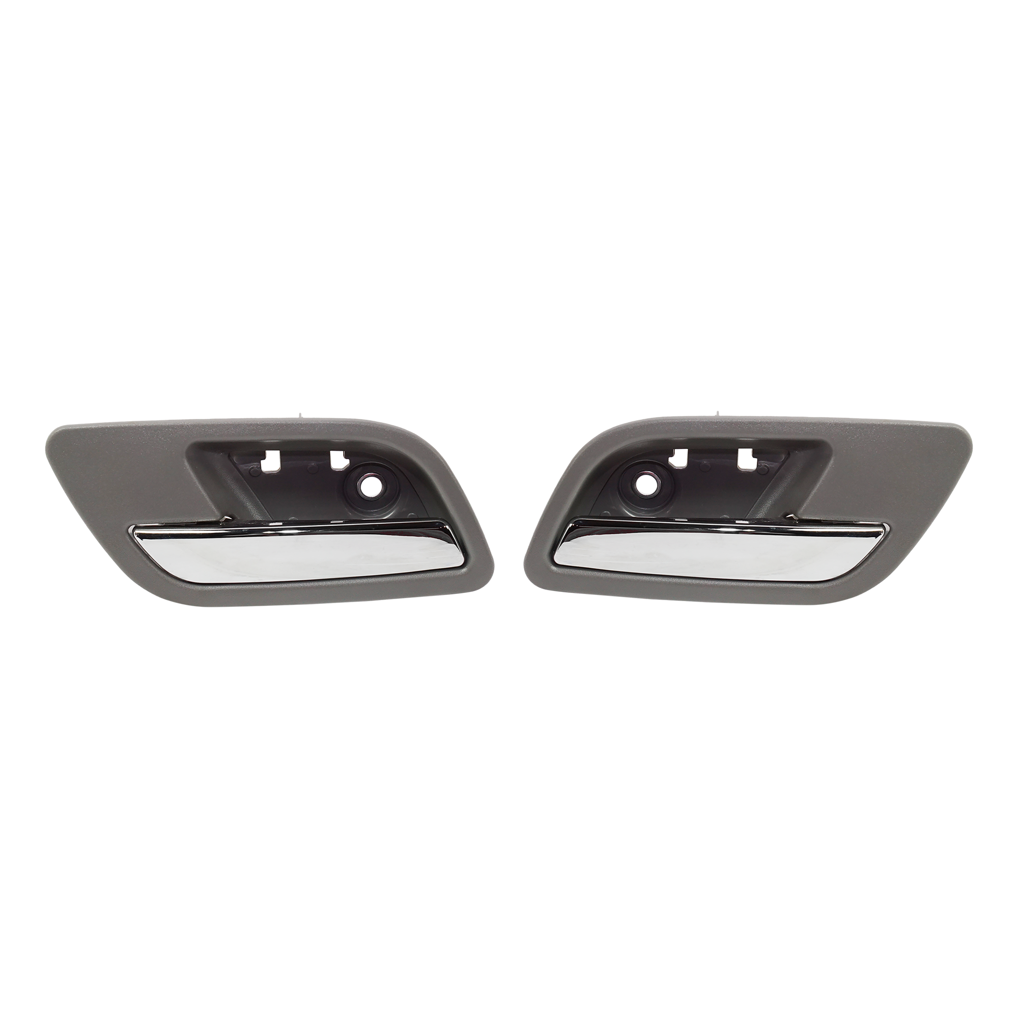 AM SIERRA SILVERADO 07-14 REAR DOOR HANDLE RH and LH Inside Gray Bezel Chrome Lever Fits 2007 Non Classic SKU SET REPC491311 OEM 22855637-22855644