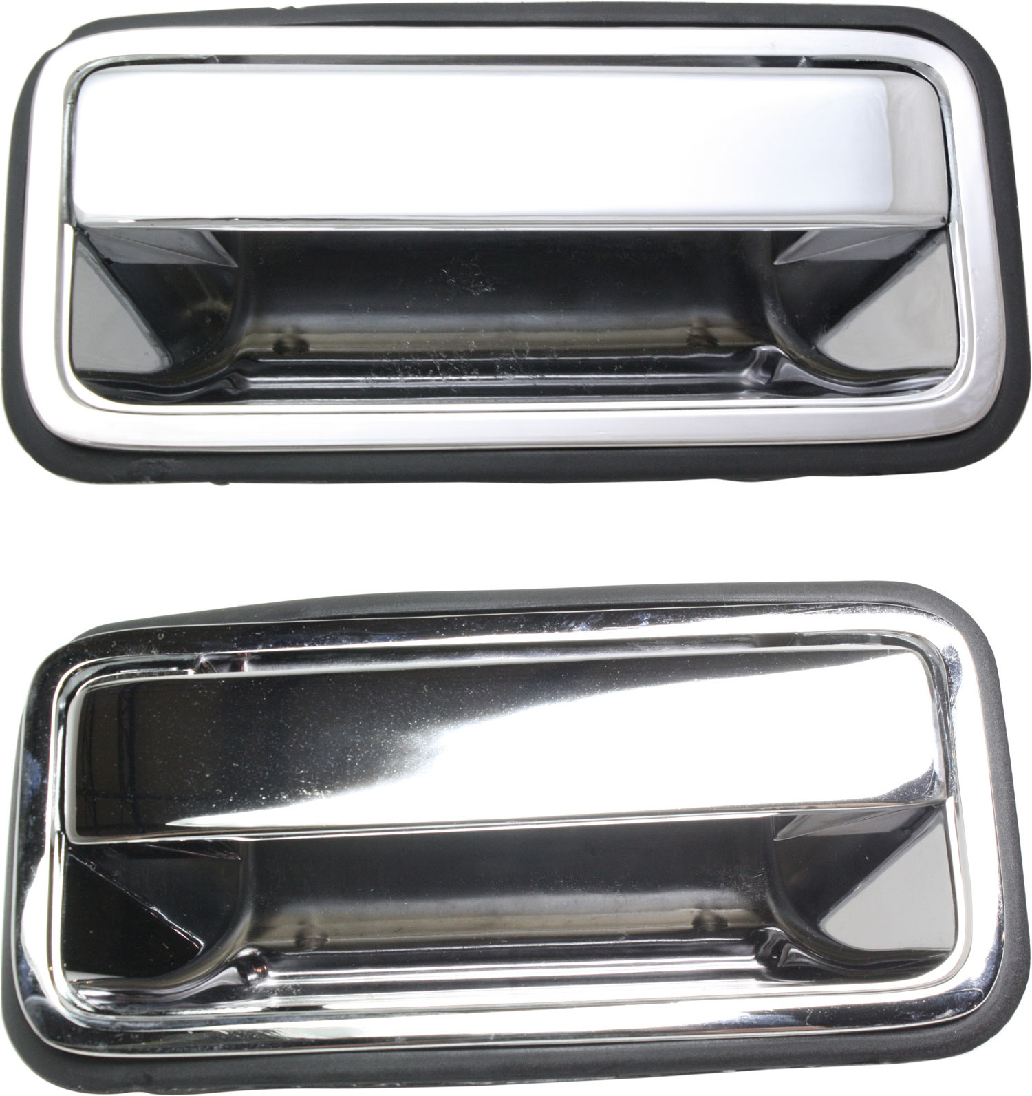 AM C K FULL SIZE P U 92-00 REAR DOOR HANDLE RH and LH Outside All Chrome Zinc SKU SET REPC491379C Partslink RDH010002 RDH010001 OEM 15742234 PFM 15742233 PFM