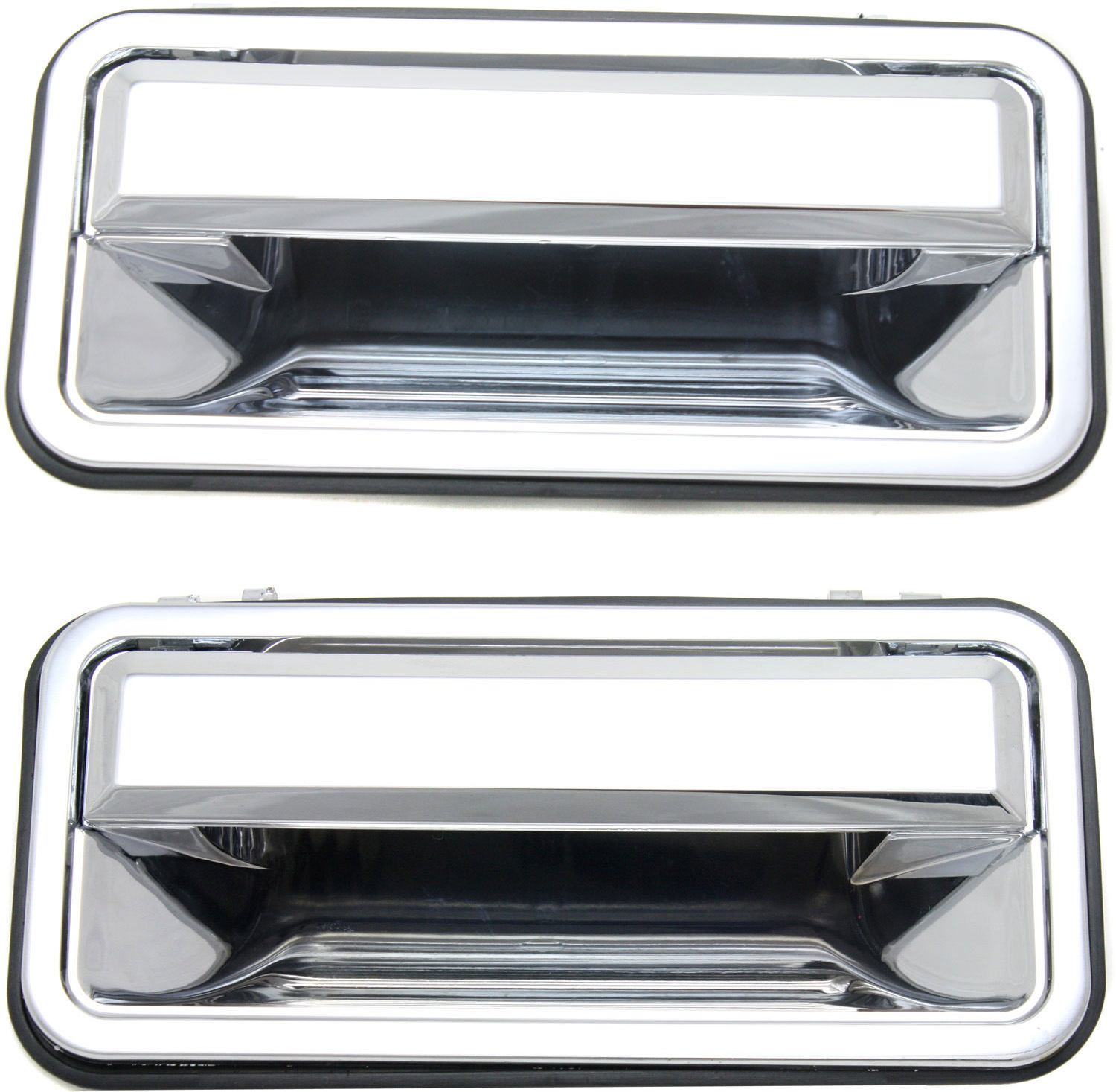 AM C K FULL SIZE P U 92-00 REAR EXTERIOR DOOR HANDLE RH AND LH Chrome w o Key Hole SKU SET REPC491381C OEM 15742234 PFM 15742233 PFM