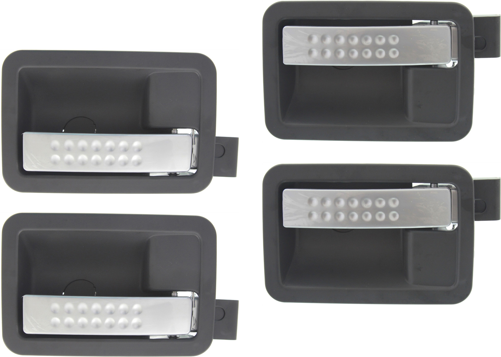 AM DURANGO 04-09 DAKOTA 05-11 FRONT AND REAR DOOR HANDLE RH AND LH Set of 4 Inside Silver Lever+Dark Gray Housing SKU SET REPC491557-4 Partslink CH1553107 CH1552107 OEM 5JD441DDAD 5JD451DDAD