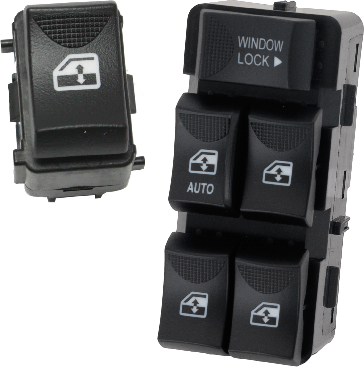 AM IMPALA 00-05 FRONT WINDOW SWITCH RH AND LH Black w 5 Buttons Including Window Lock and Auto Down Switch SKU SET REPC505217