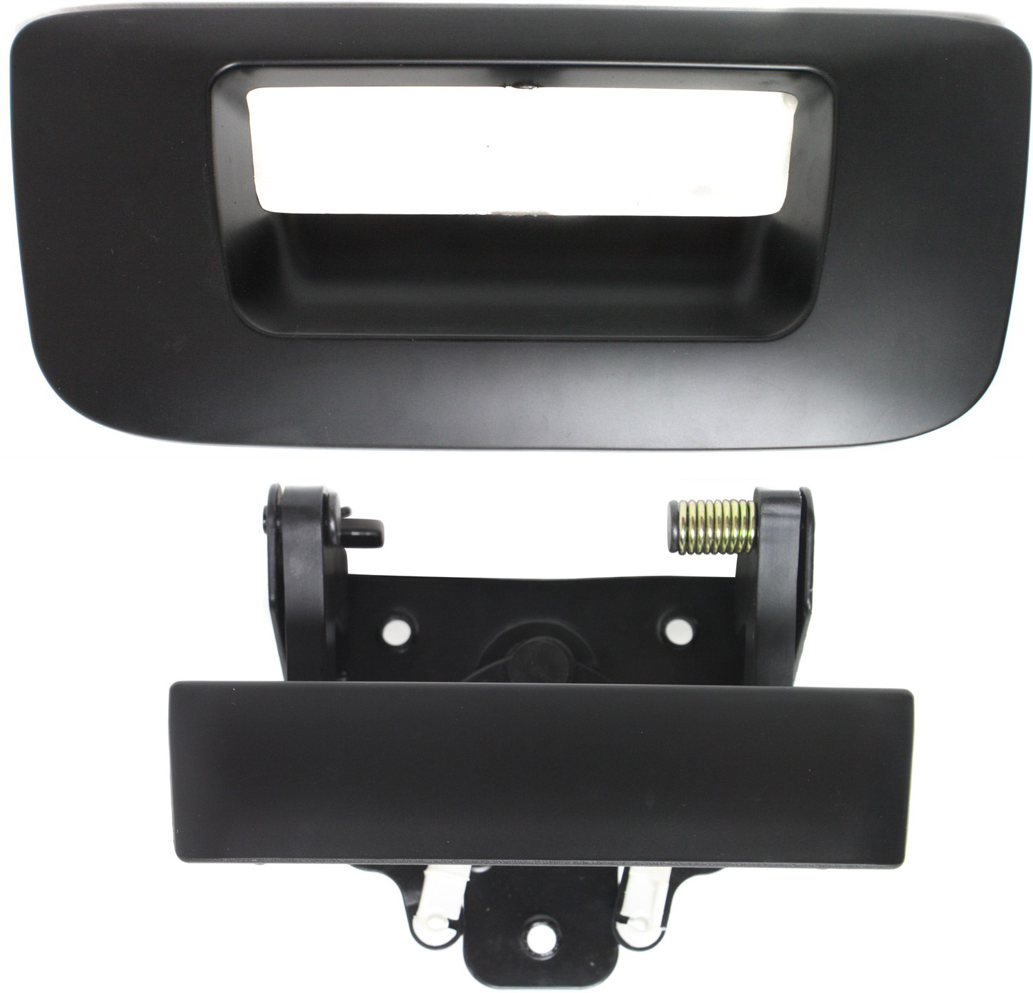 AM SILVERADO SIERRA 1500-07-13-2500-3500 HD 07-14 TAILGATE HANDLE SET Lever and Bezel Primed w o Keyhole Type Excludes 2007 Classic SKU SET REPC580745-2