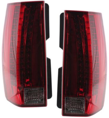 AM ESCALADE ESV 08-14 TAIL LAMP RH AND LH Assembly LED Red and Clear Lens Escalade ESV Base Model SKU SET REPC730127 Partslink GM2801232 GM2800232 OEM 22884388-22884387