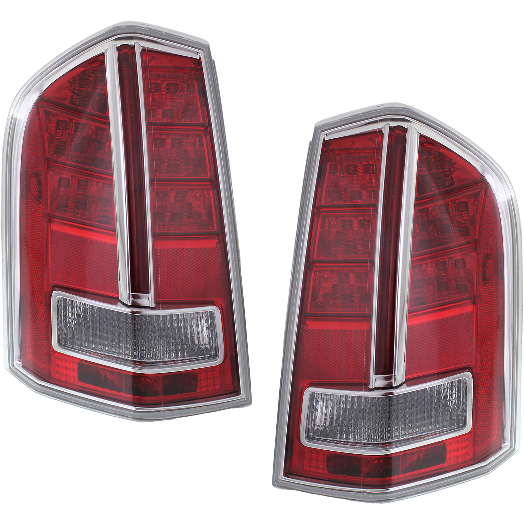 AM CHRYSLER 300-12-14 TAIL LAMP RH AND LH Assembly Halogen w Chrome Accent CAPA SKU SET REPC730177Q OEM 68154606AC PFM 68154607AC PFM