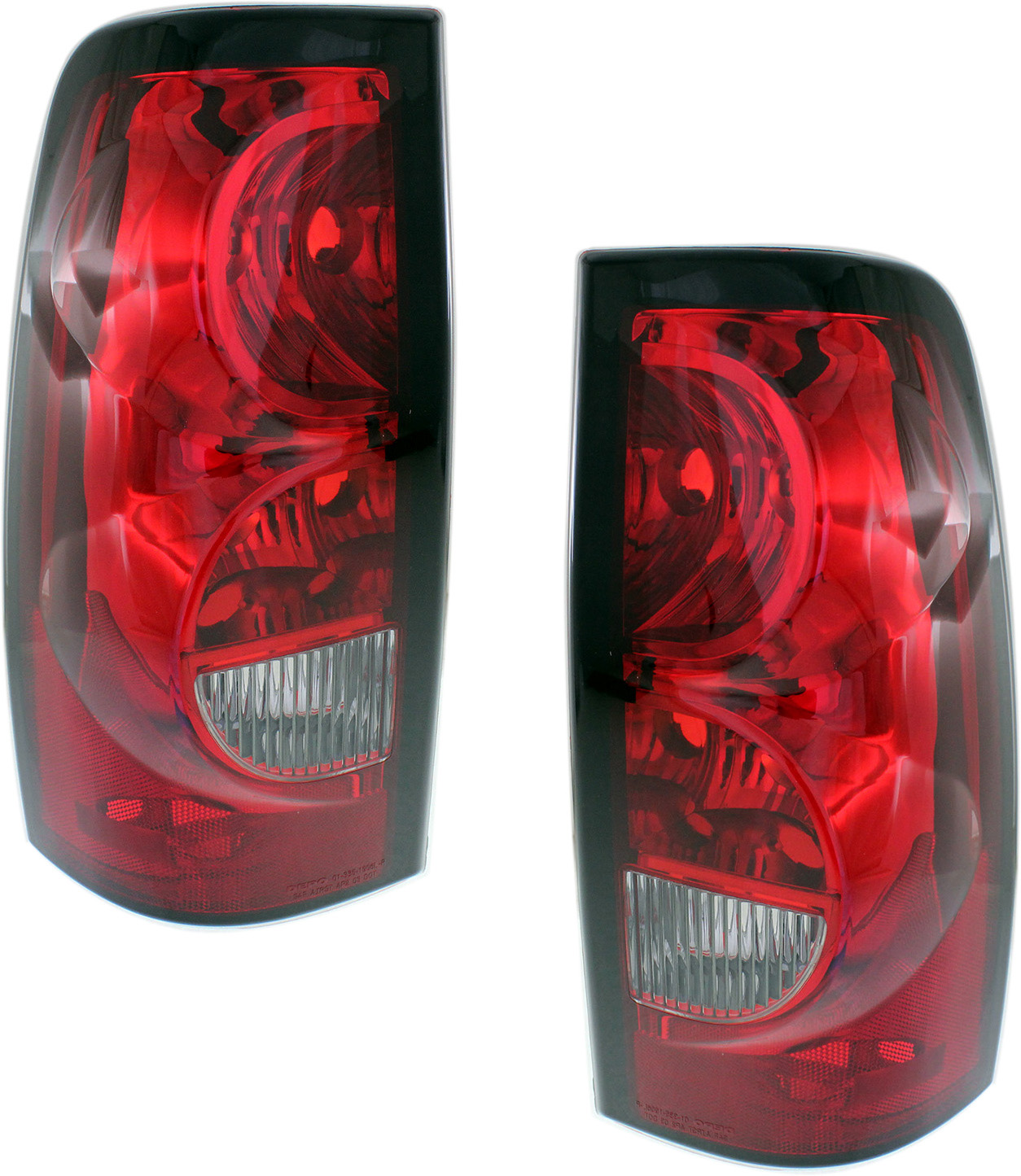 AM SILVERADO 04-06 TAIL LAMP RH AND LH Lens and Housing Halogen w Blk Trim Fleetside Includes 2007 Classic SKU SET REPC730331 OEM 19169005 PFM 19169004 PFM