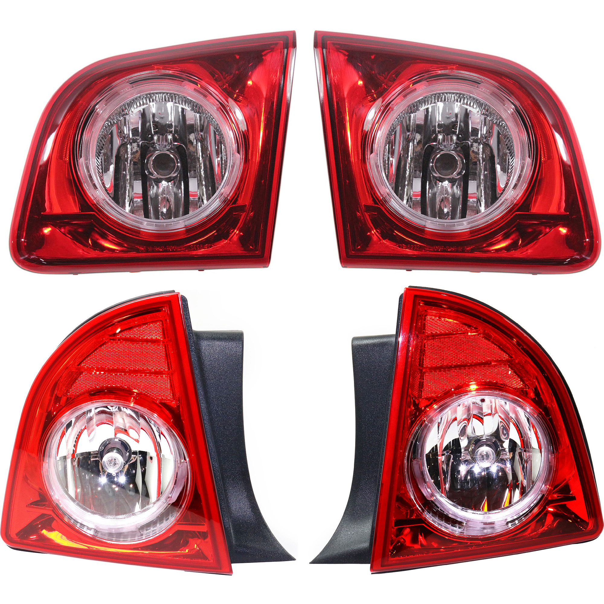 AM MALIBU 08-12 TAIL LAMP RH AND LH Inner and Outer Assembly Halogen LTZ Model SKU SET REPC731301-4 Partslink GM2818185 GM2819185 GM2882109 GM2883109 OEM 15271120-15271121-25879095-258