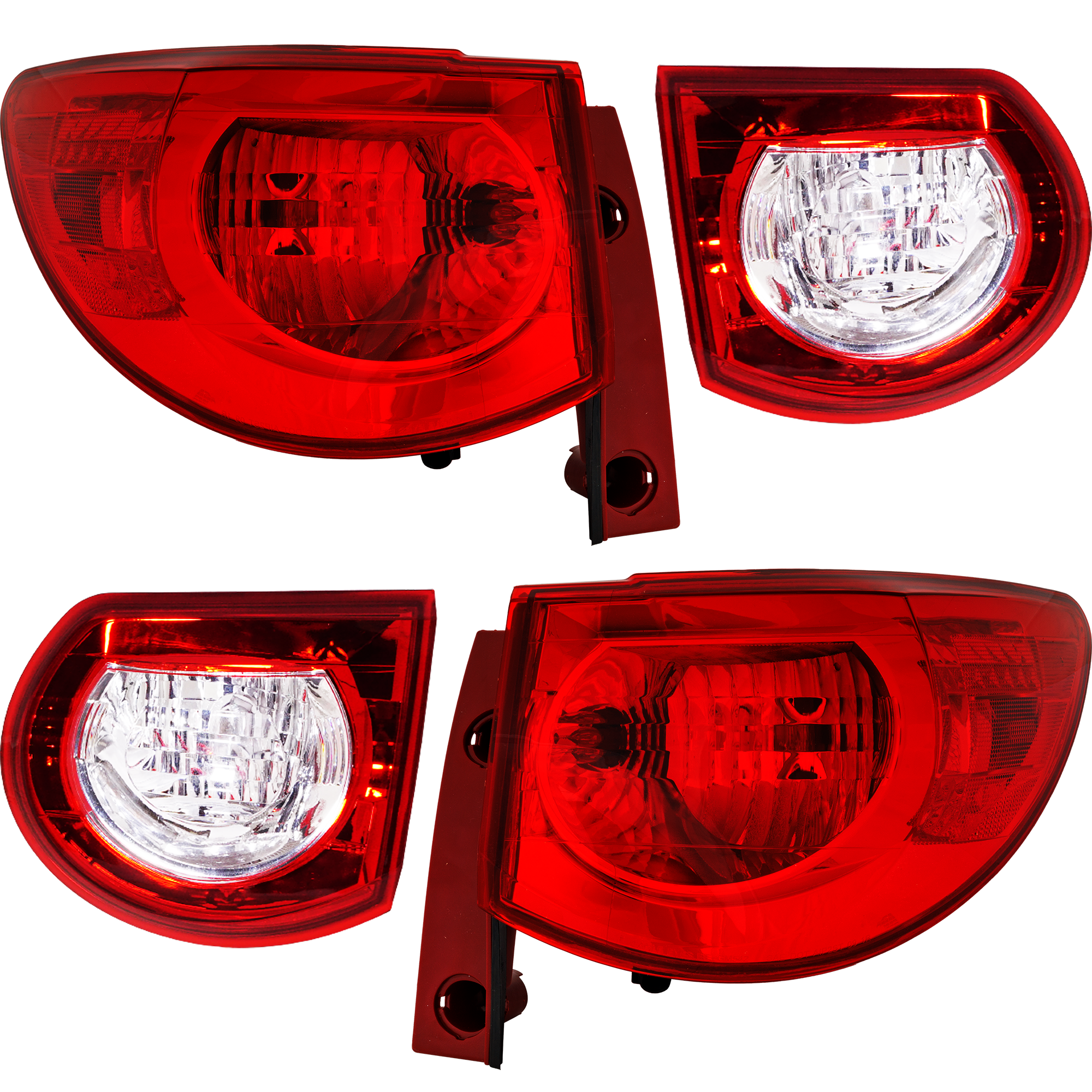 AM TRAVERSE 09-12 TAIL LAMP RH and LH Inner and Outer Assembly Set of 4 w Back Up Light SKU SET REPC731307-4 Partslink GM2801238 GM2883111 GM2800238 GM2882111 OEM 15912686-25952323-15912687-259