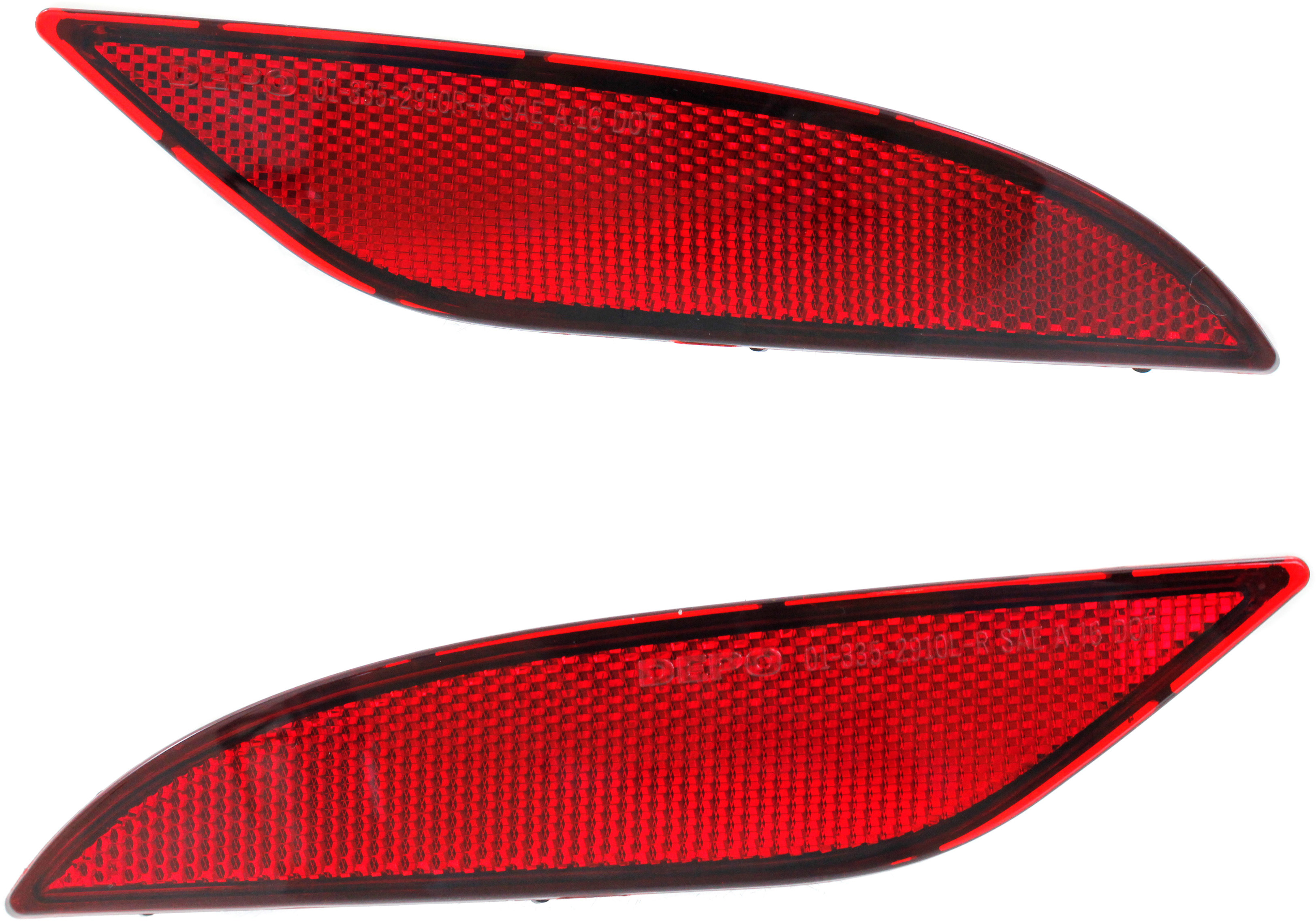 AM MALIBU 16-23 REAR BUMPER REFLECTOR RH AND LH CAPA SKU SET REPC734909Q Partslink GM1185113C GM1184113C OEM 23174490-23174489