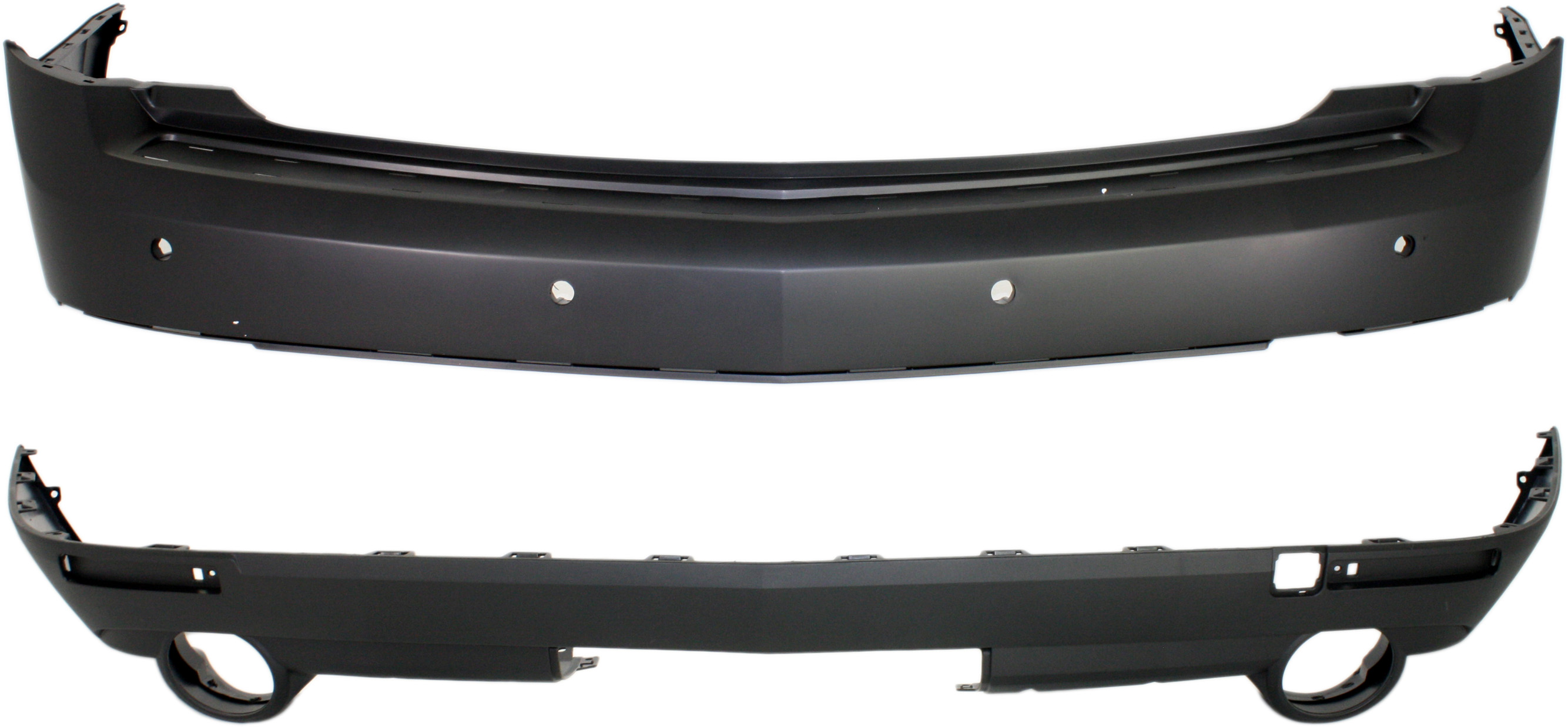 AM SRX 10-16 REAR BUMPER COVER Upper and Lower SKU SET REPC760142P 2 Partslink GM1100866 GM1115100 OEM 20835693-25777280