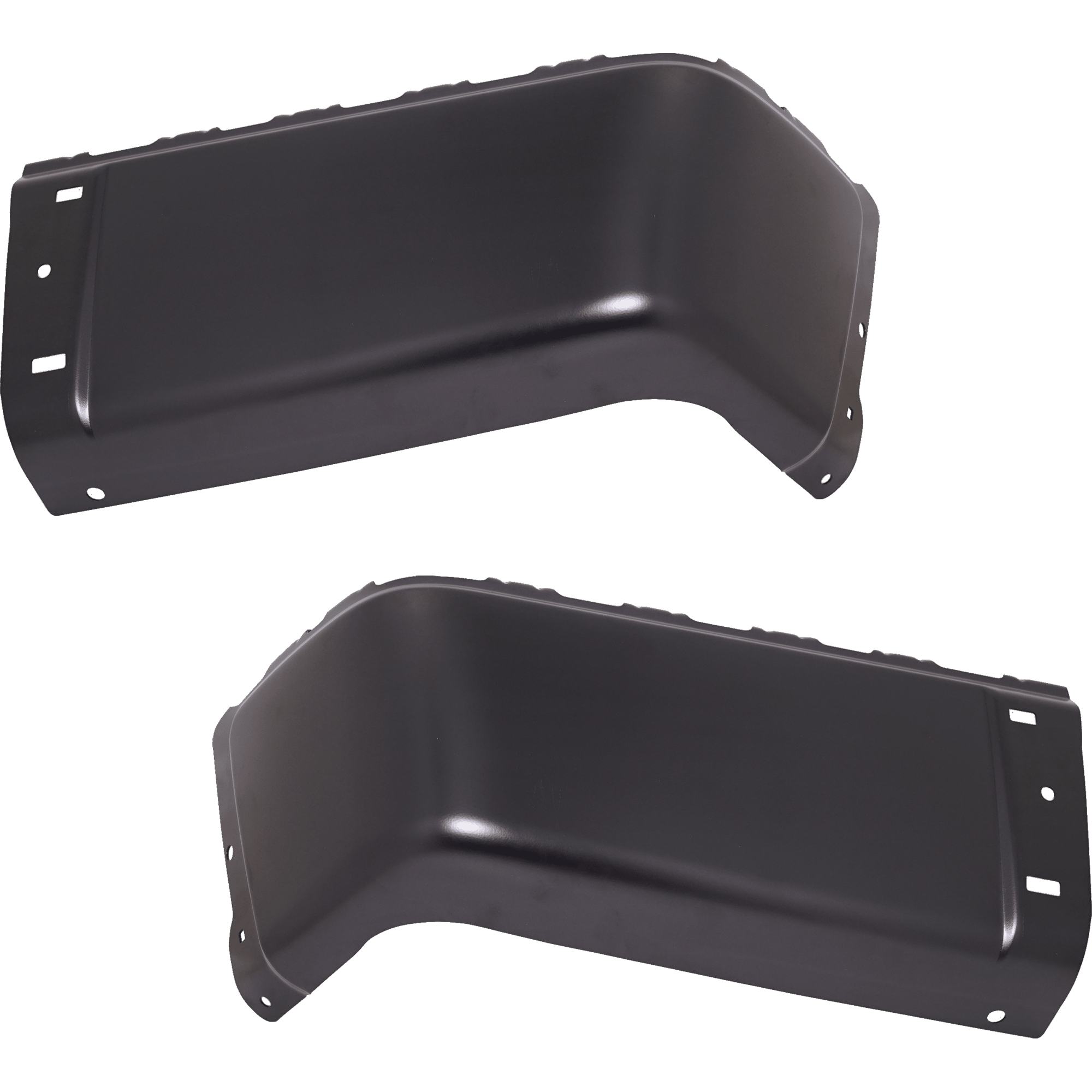 AM SIERRA SILVERADO FULLSIZE P U 07-13 REAR BUMPER END RH AND LH Black Steel All Cab Types w o ROS Holes Excludes 2007 Classic CAPA SKU SET REPC761113Q Partslink GM1105151C GM1104151C OEM 20965925-20965924