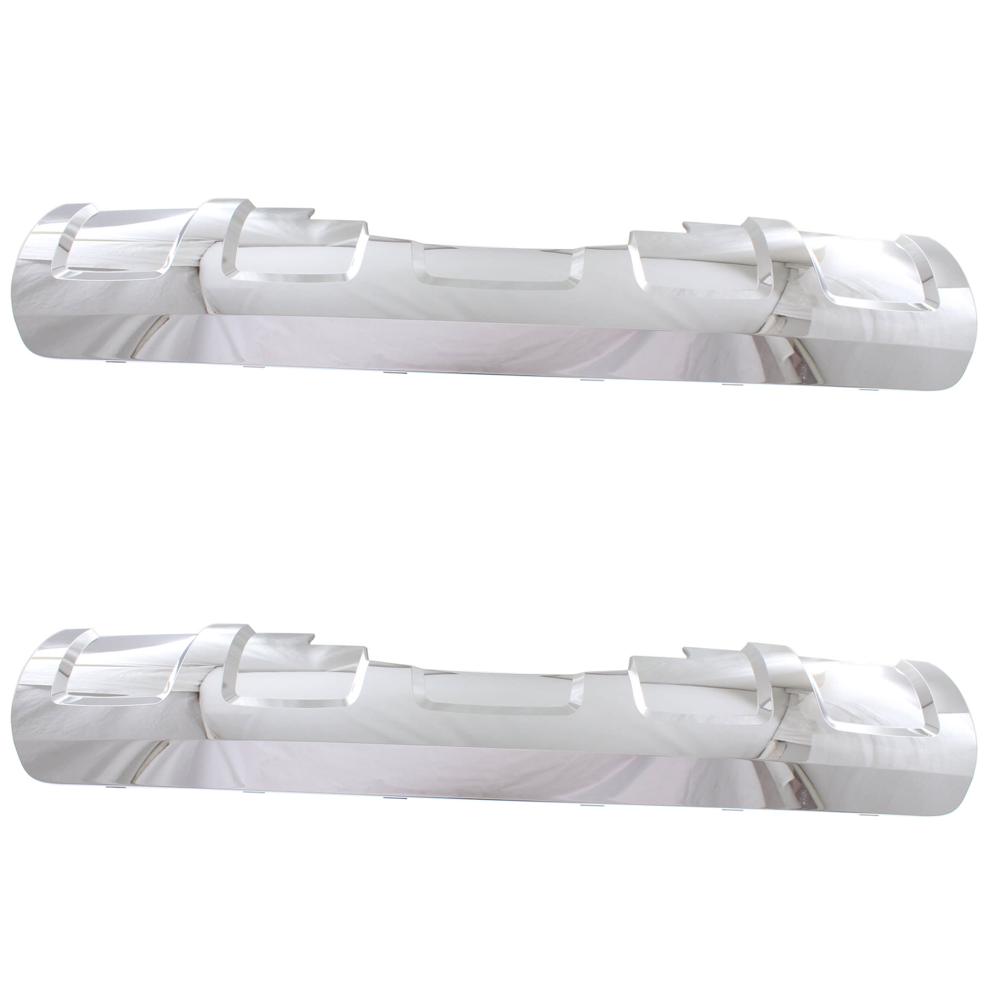 AM EQUINOX 10-15 REAR BUMPER MOLDING RH AND LH Lower Cover Chrome w Chrome Package SKU SET REPC763522-2