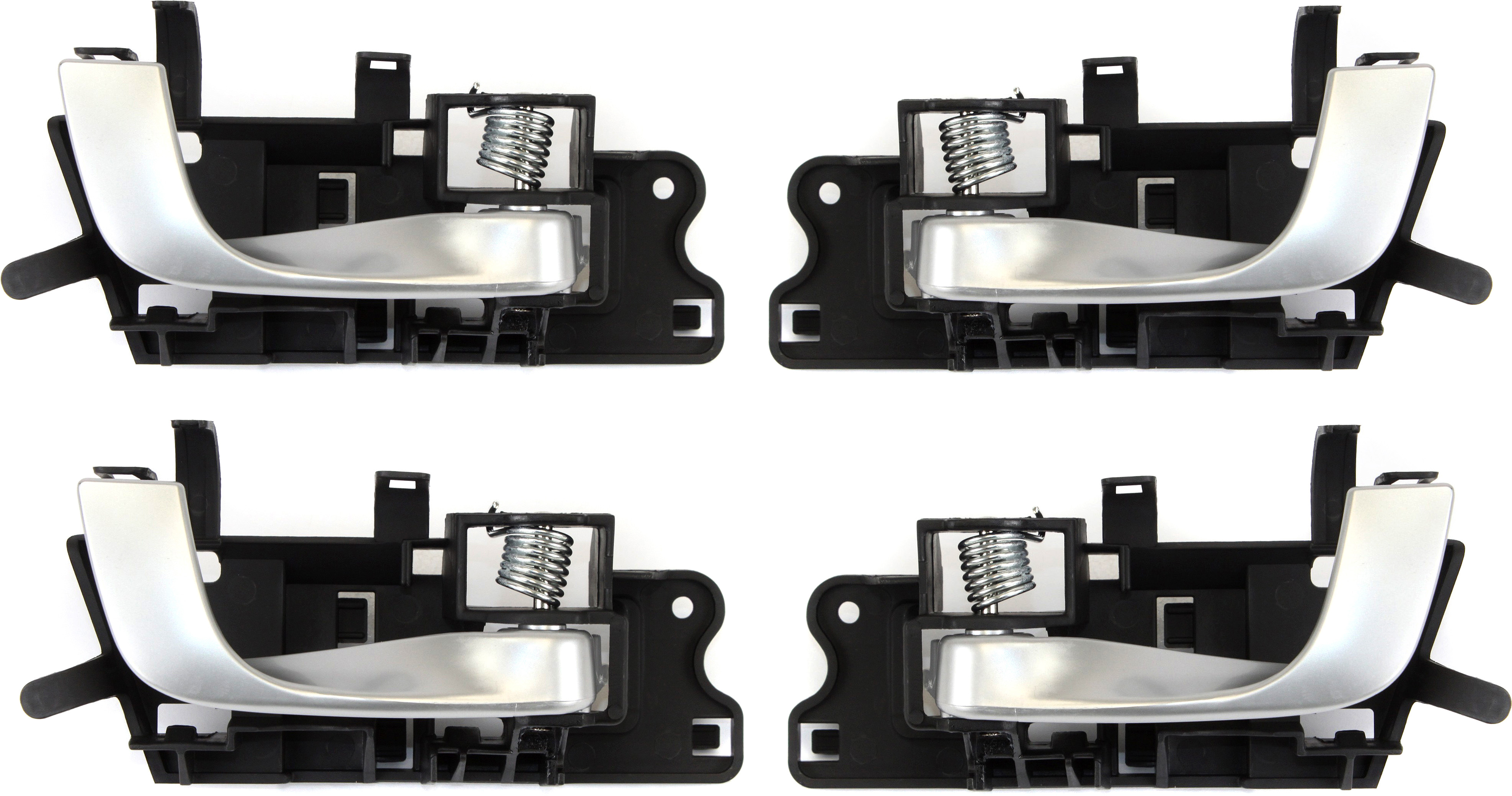 AM CTS 03-07 SRX 04-06 INTERIOR DOOR HANDLE Set of 4 Front and Rear RH and LH Silver Lever SKU SET REPCD462105-4 Partslink GM1353165 GM1352165 OEM 15921370-15921398