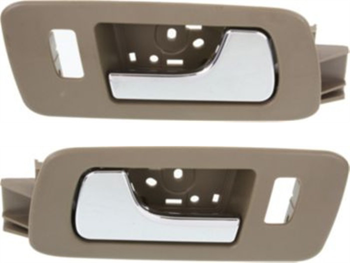 AM STS 05-11 FRONT INTERIOR DOOR HANDLE RH AND LH Chrome Lever+Beige Housing Cashmere Plastic SKU SET REPCD462119 OEM 1-037-035-510-370-350