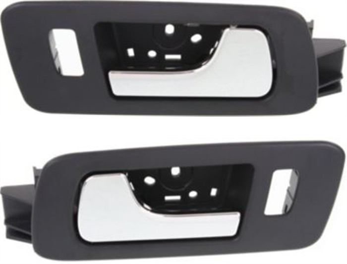 AM STS 05-11 FRONT INTERIOR DOOR HANDLE RH AND LH Chrome Lever+Black Housing Ebony Plastic SKU SET REPCD462121 OEM 10370356-10370353
