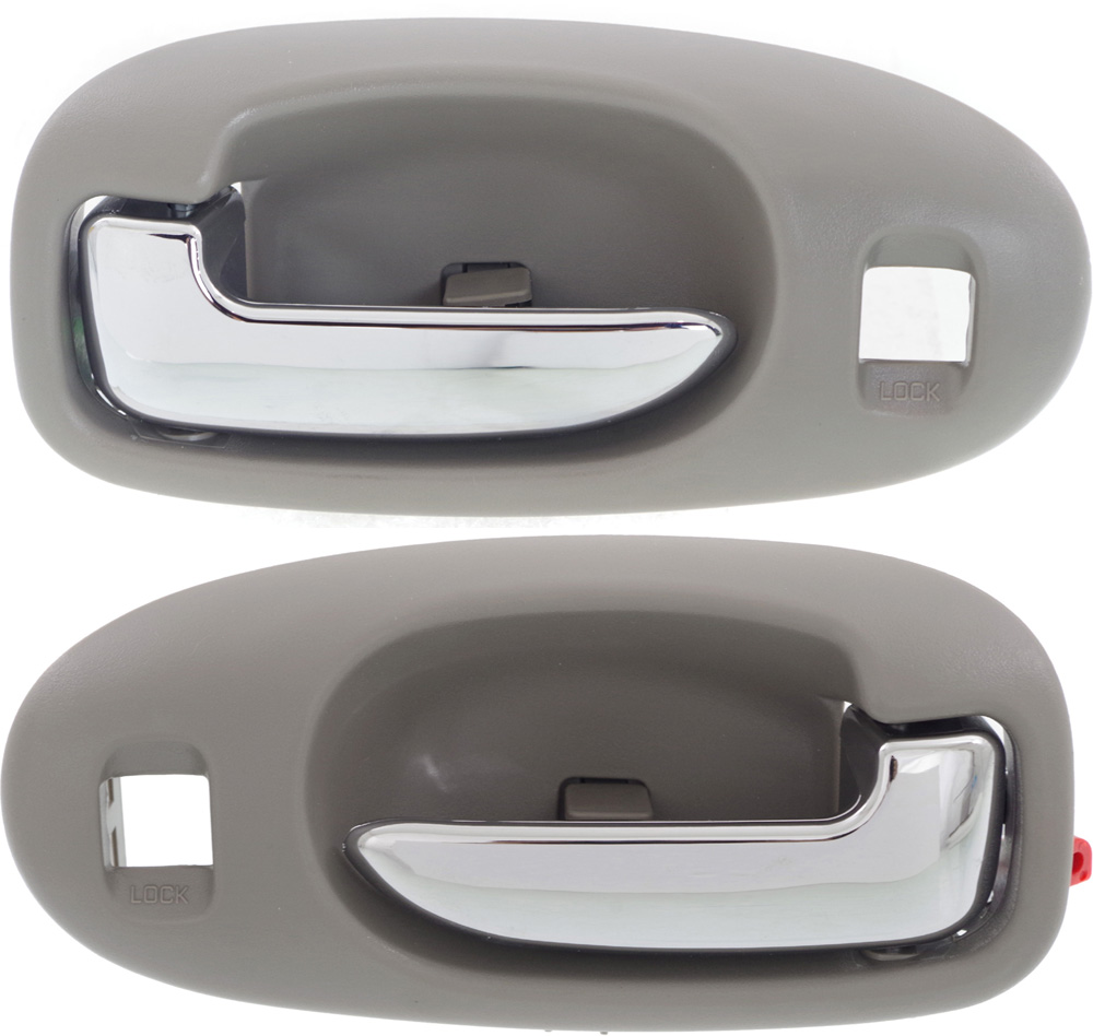 AM SEBRING 04-05 STRATUS 04-04 FRONT DOOR HANDLE RH LH Set of 2 Sedan Light Gray w Chrome lever SKU SET REPCH462135 OEM US261L5AA US271L5AA