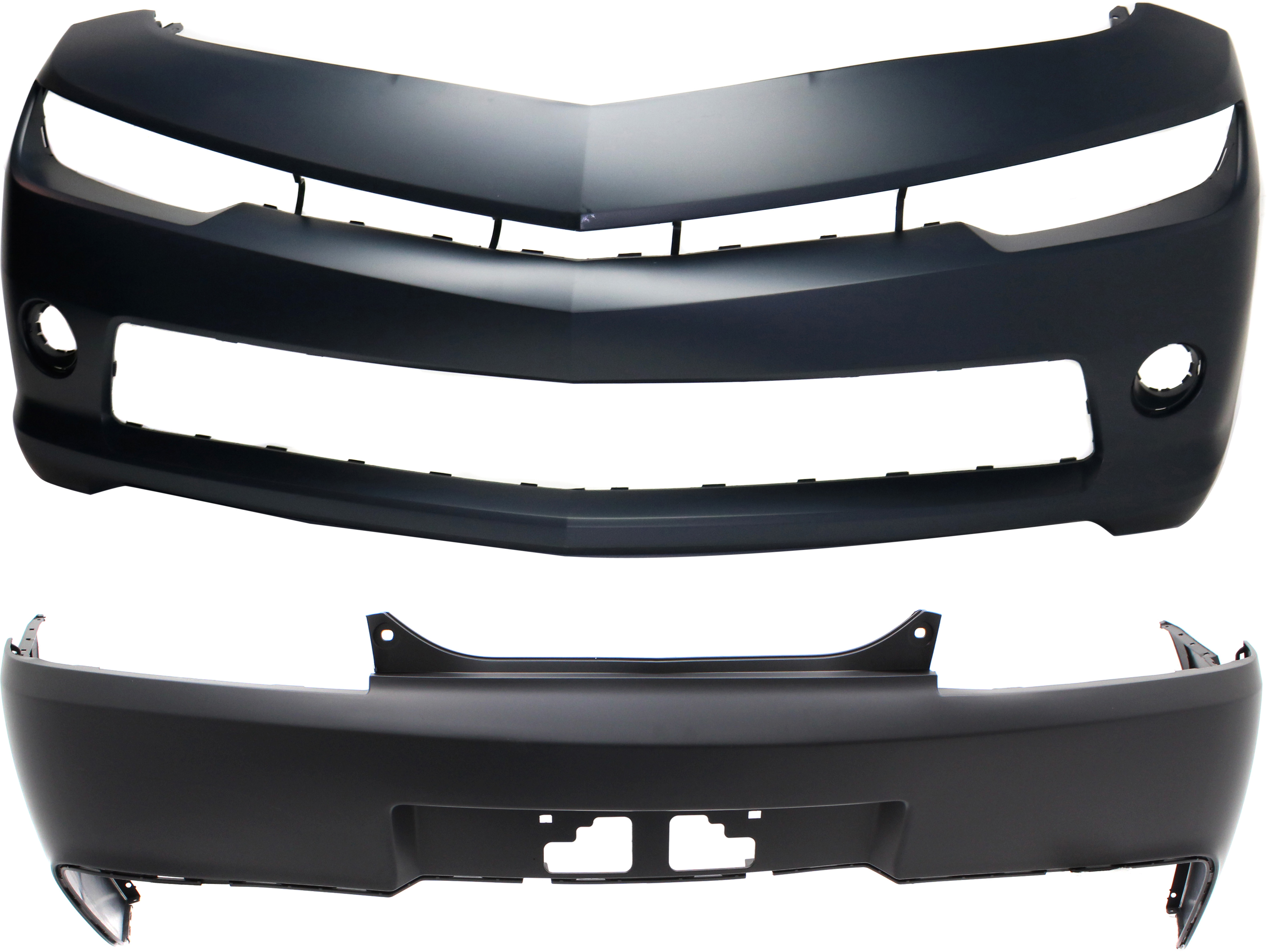 AM CAMARO 14-15 FRONT AND REAR BUMPER COVER Primed LS LT Models Conv Coupe SKU SET REPCV010309P 2 Partslink GM1000963 GM1114106 OEM 22997720-23164146