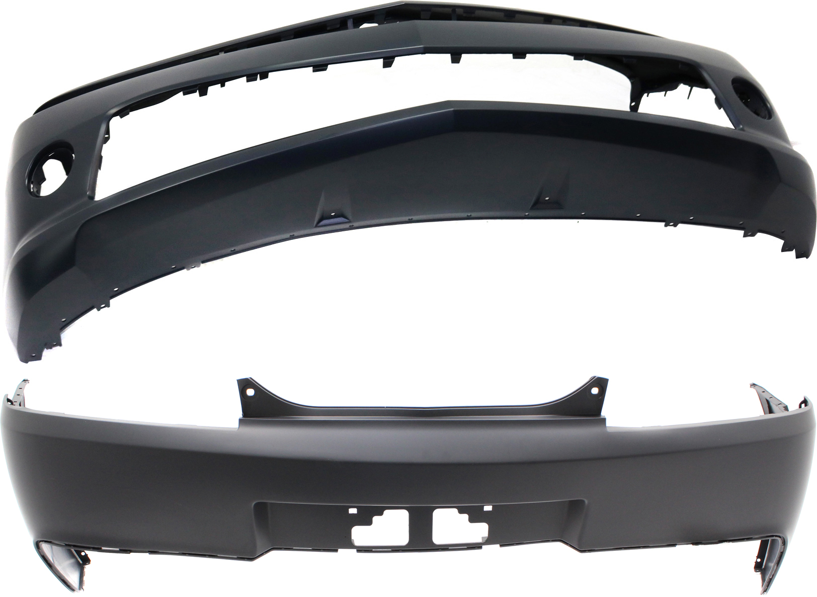 AM CAMARO 14-15 FRONT AND REAR BUMPER COVER Primed LS LT Models Conv Coupe SKU SET REPCV010310P 2 Partslink GM1000965 GM1114106 OEM 22997718-23164146