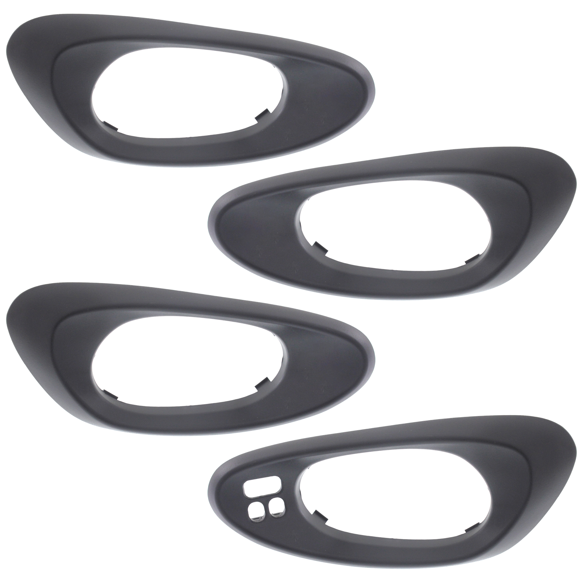 AM TRAILBLAZER 02-09 FRONT AND REAR DOOR HANDLE RH AND LH Set of 4 Inside Textured Black Bezel Only SKU SET REPCV462169-4 Partslink GM1558102 GM1559102 OEM 15214502-15214503-15214506-152
