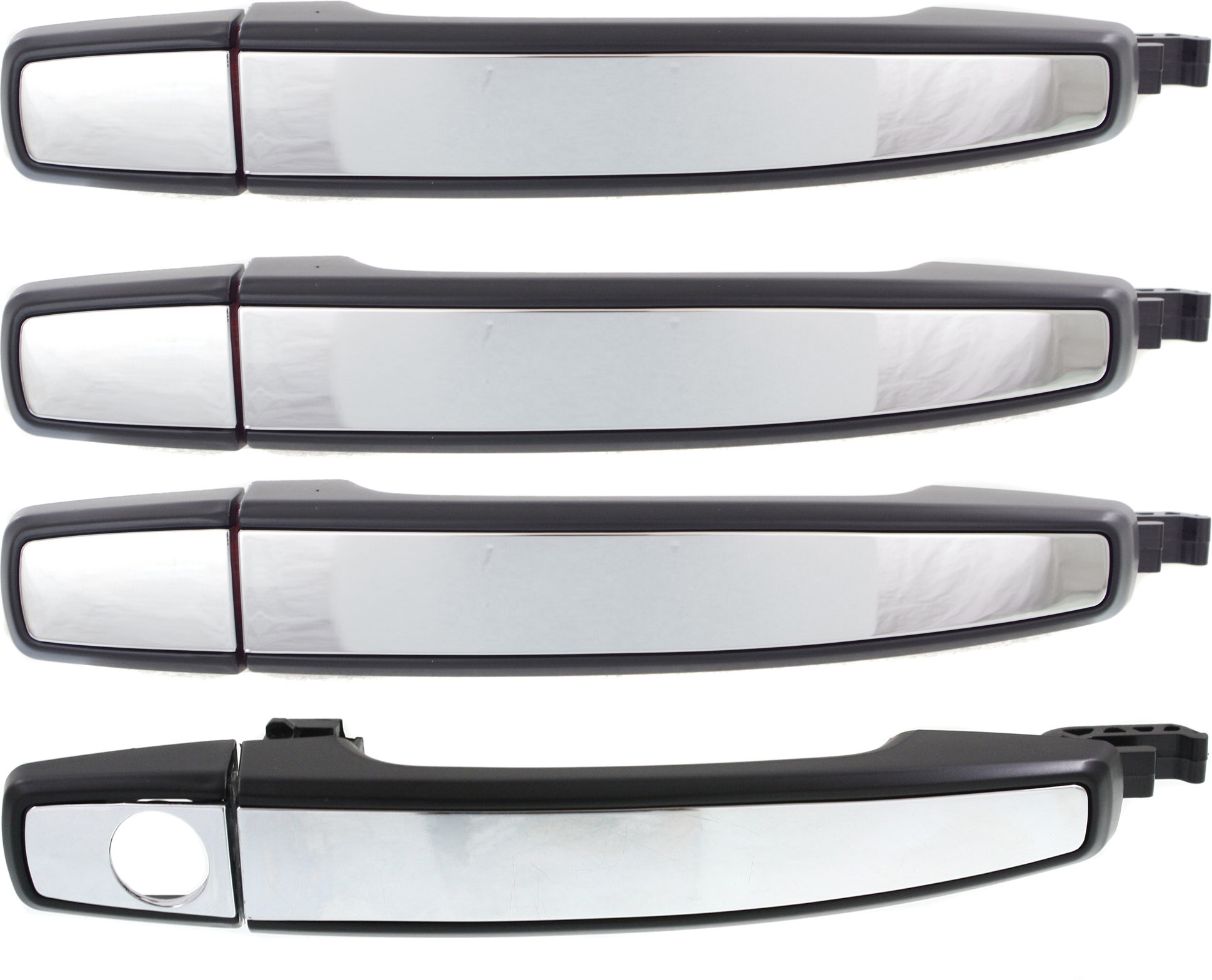 AM LACROSSE 10-16 COLORADO 12-20 FRONT AND REAR EXTERIOR DOOR HANDLE RH AND LH Prmd Blk w Chr Insrt SKU SET REPCV462183-4 OEM 94751234-25936881-25936893-259