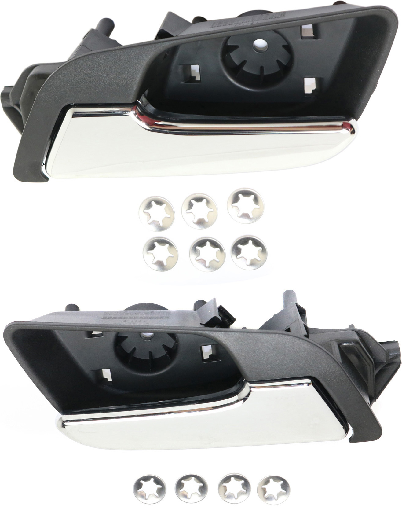 AM EQUINOX TERRAIN 10-17 INTERIOR DOOR HANDLE Set of 4 Front and Rear RH and LH Chrome Lever+Black Housing Plastic SKU SET REPCV462335-4 OEM 25998532-20853824-20883051-427