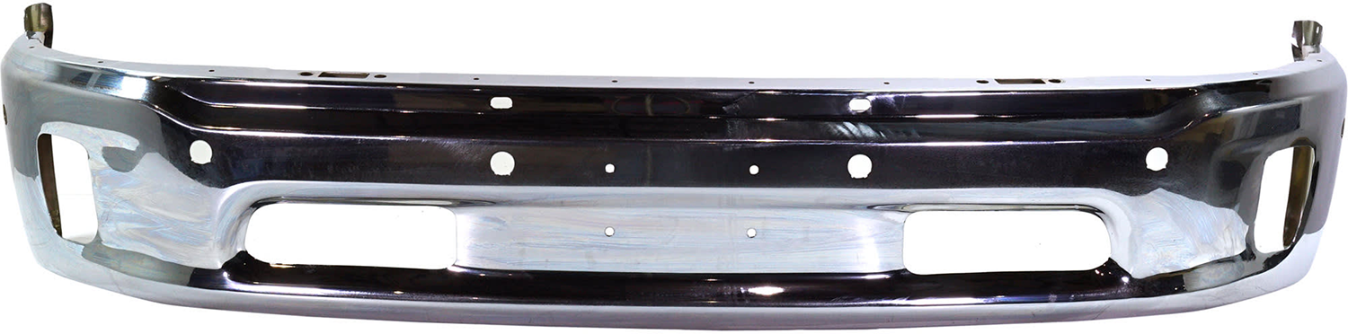 AM RAM 1500-14-18 FRONT BUMPER Lower Chrome 2 Piece Bumper Type w Parking Aid Sensor Holes w Fog Light Holes Includes 19-22-1500 Classic Set of 2 SKU SET REPD010110-2 Partslink CH1002402 OEM 68160857AA