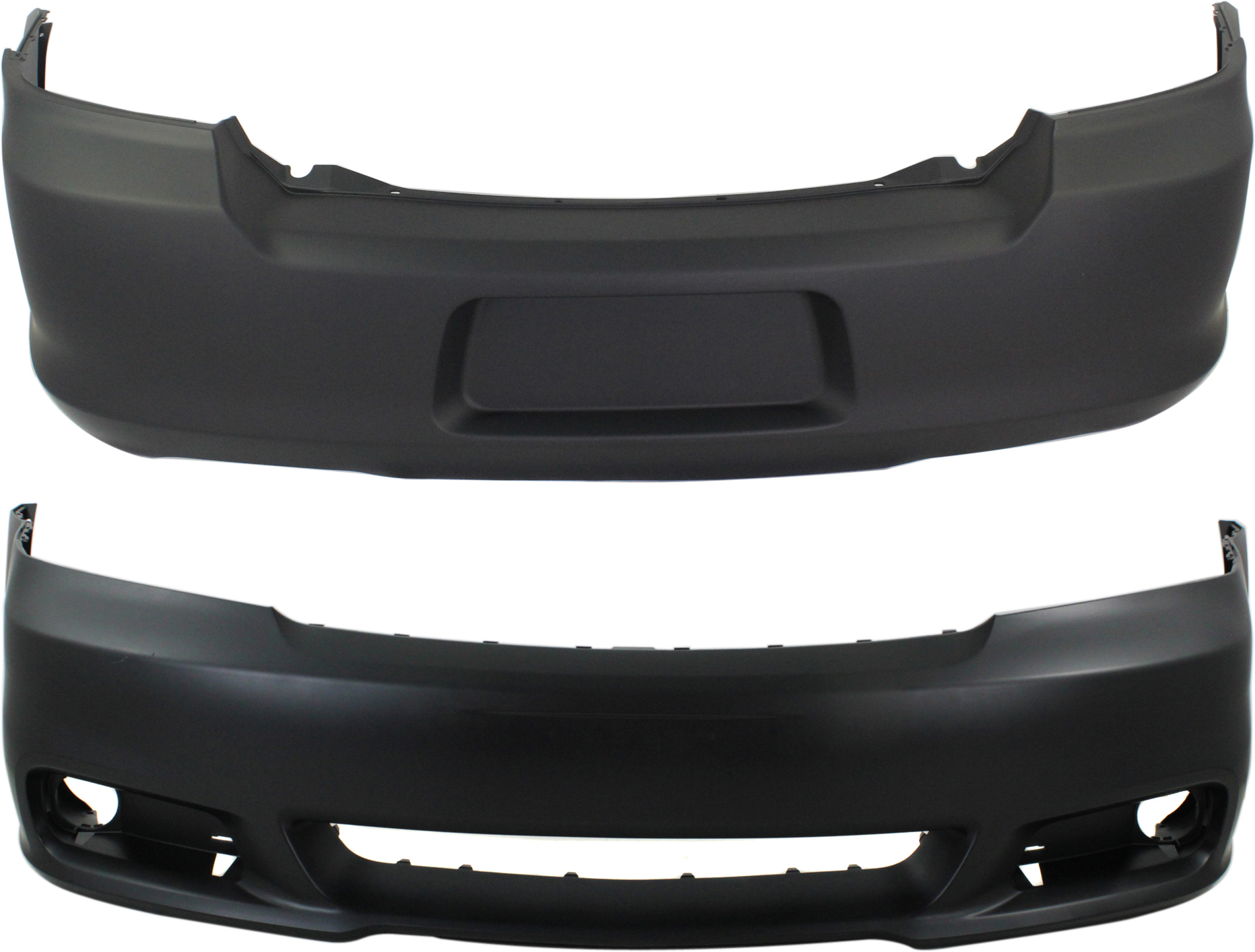 AM AVENGER 11-14 FRONT AND REAR BUMPER COVER Primed SKU SET REPD010363P 2 Partslink CH1000996 CH1100961 OEM 68081863AD 68081863AC 68081991