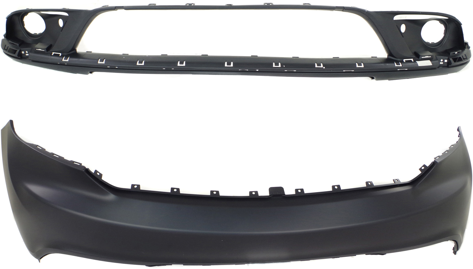 AM DURANGO 14-20 FRONT BUMPER COVER Upper and Lower Set of 2 CAPA SKU SET REPD010373PQ Partslink CH1014118C CH1015118C OEM 1XV03TZZAD 5113672AB