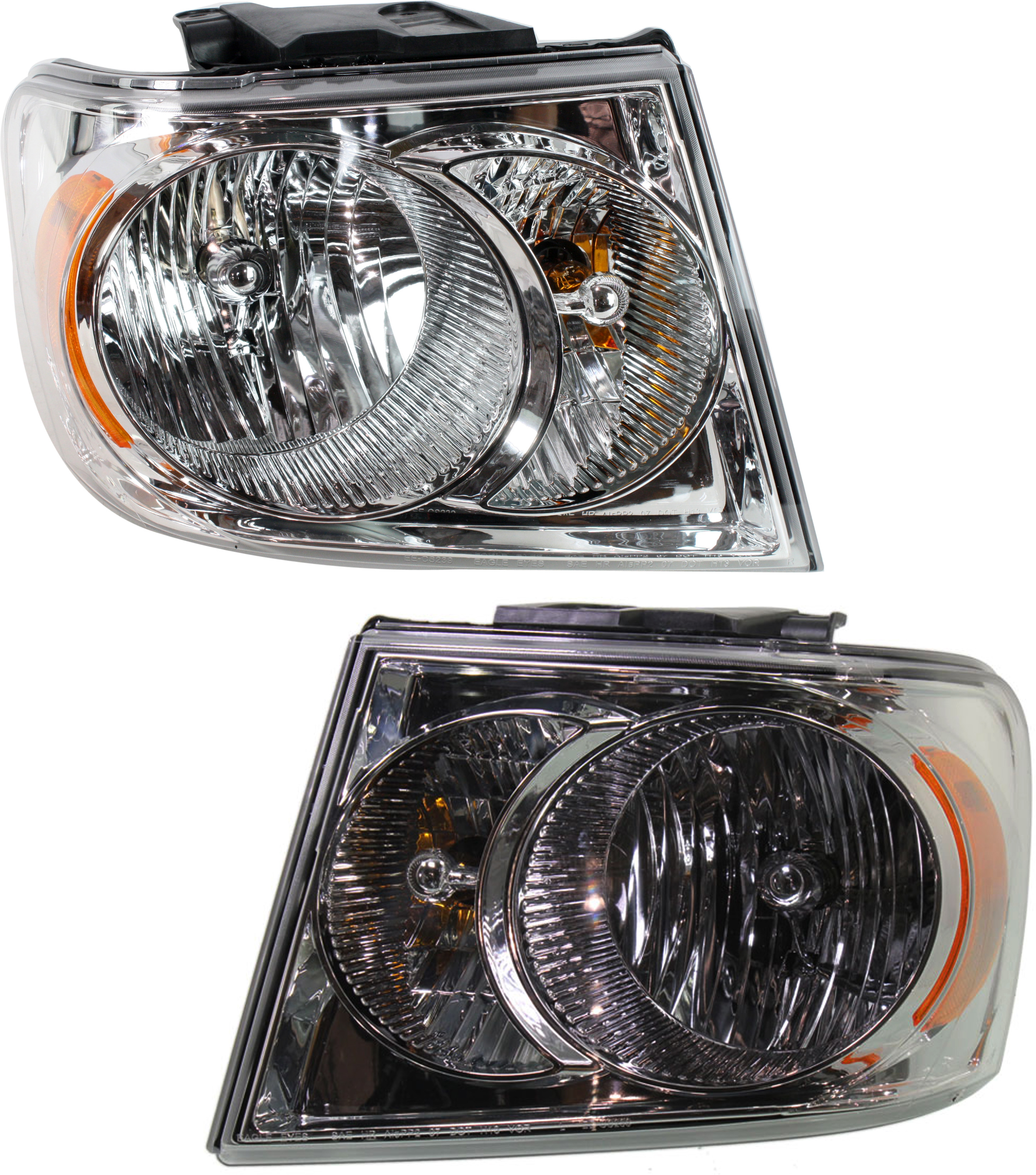 AM DURANGO 07-09 HEAD LAMP RH AND LH Assembly Halogen Chrome Interior SKU SET REPD100103 Partslink CH2518121 CH2519121 OEM 55078017AI 55078018AI