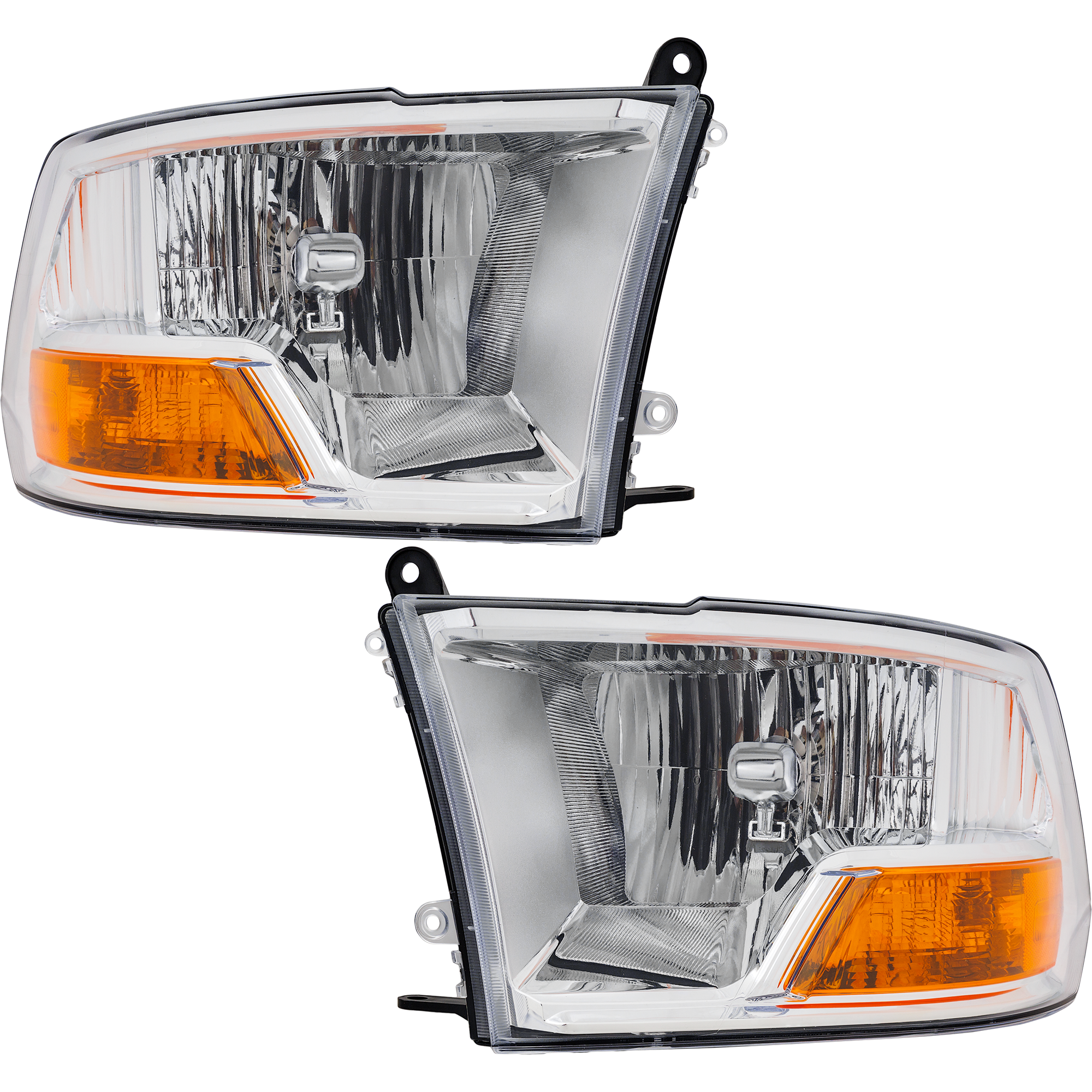 AM RAM FULL SIZE PICKUP 09-12 HEAD LAMP RH AND LH Assembly Halogen w o Quad Lamps Code LMA CAPA SKU SET REPD100107Q Partslink CH2502217C CH2503217C OEM 55277409AG 55277409AF 55277410