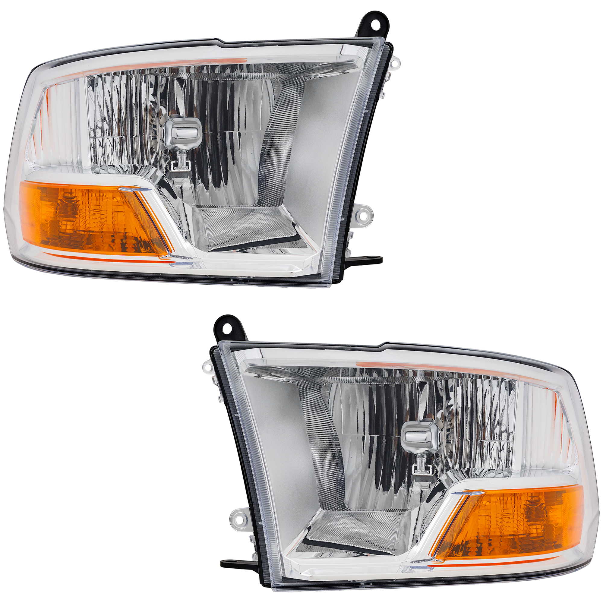 AM RAM FULL SIZE PICKUP 09-12 HEAD LAMP RH AND LH Assembly Halogen w o Quad Lamps Code LMA SKU SET REPD100107 Partslink CH2502217 CH2503217 OEM 55277409AG 55277409AF 55277410