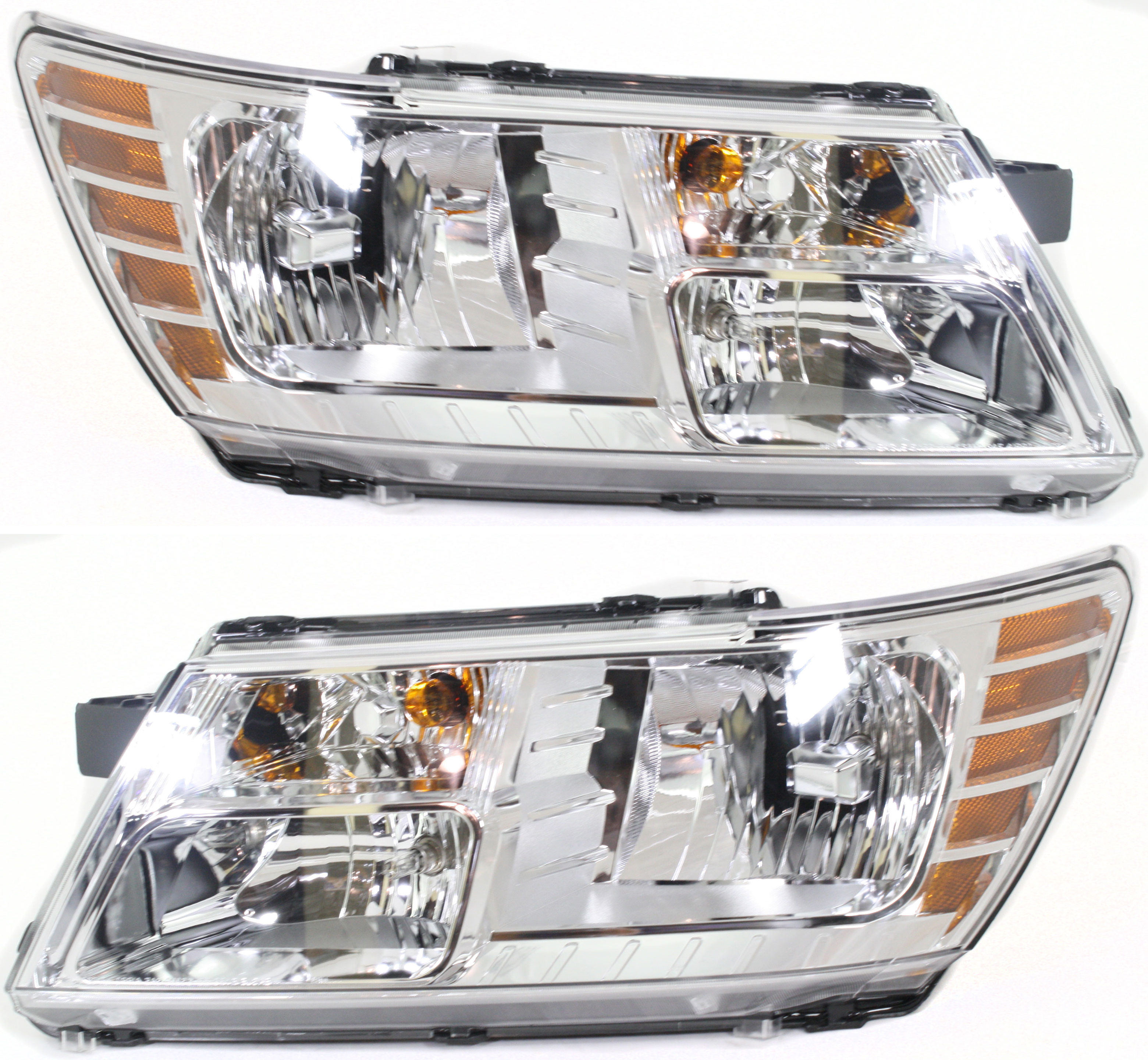 AM JOURNEY 09-20 HEAD LAMP RH AND LH Assembly Halogen w o Black trim CAPA SKU SET REPD100119Q OEM 5116288AD PFM 5116288AC PFM 51