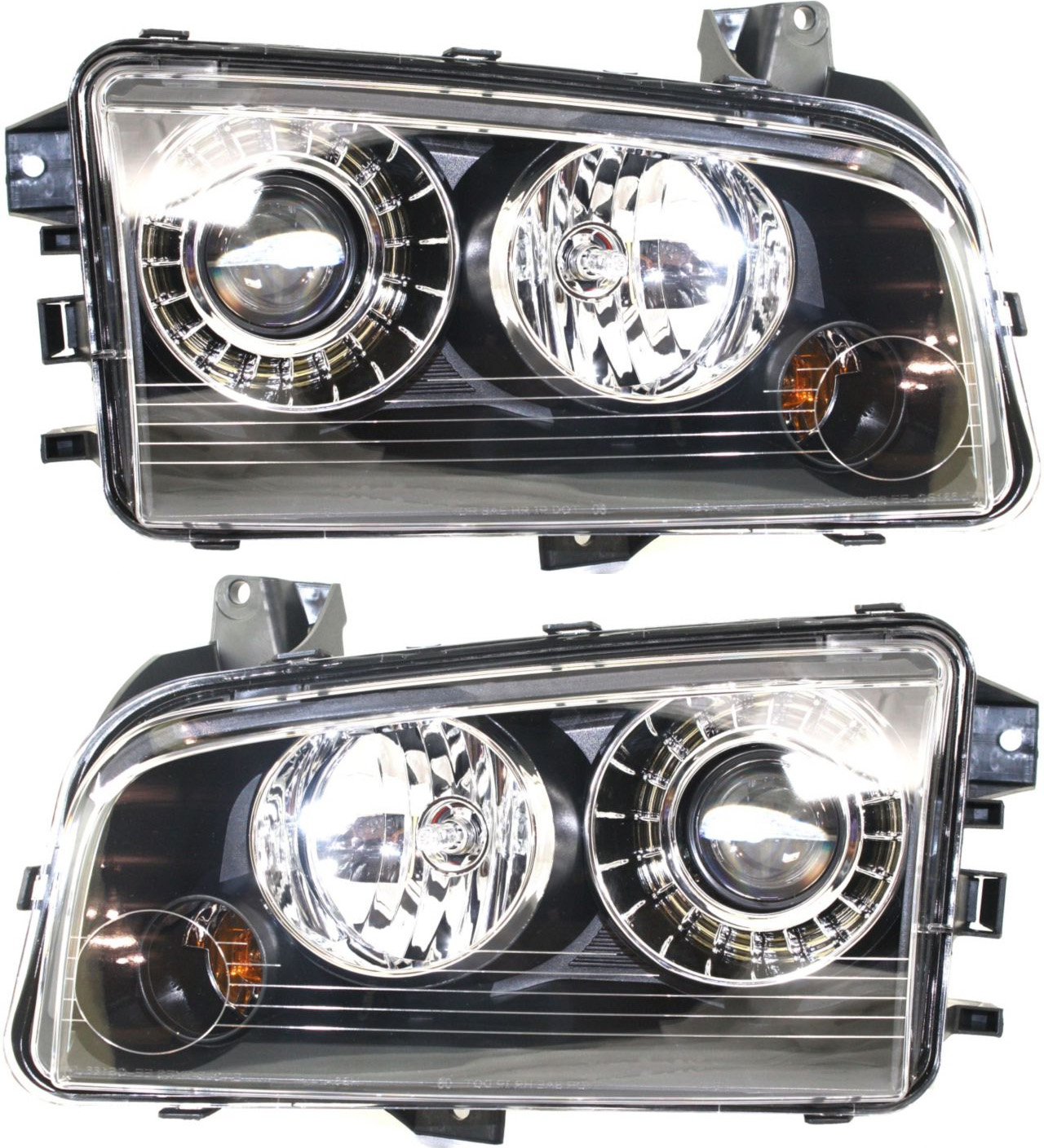 AM CHARGER 08-10 HEAD LAMP RH AND LH Lens and Housing HID Xenon w o HID Kit SKU SET REPD100121 Partslink CH2502216 CH2503216 OEM 4806443AB 4806442AB