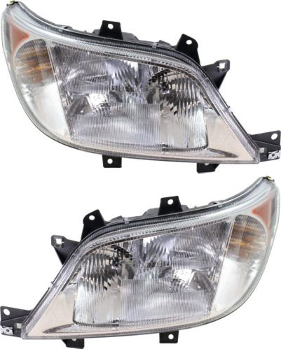 AM DODGE FREIGHTLINER SPRINTER VAN 02-06 HEAD LAMP RH AND LH Assembly Halogen w o Fog Lights SKU SET REPD100143 Partslink CH2503172 FL2503101 CH2502172 FL2502101 OEM 5103599AA 5103598AA