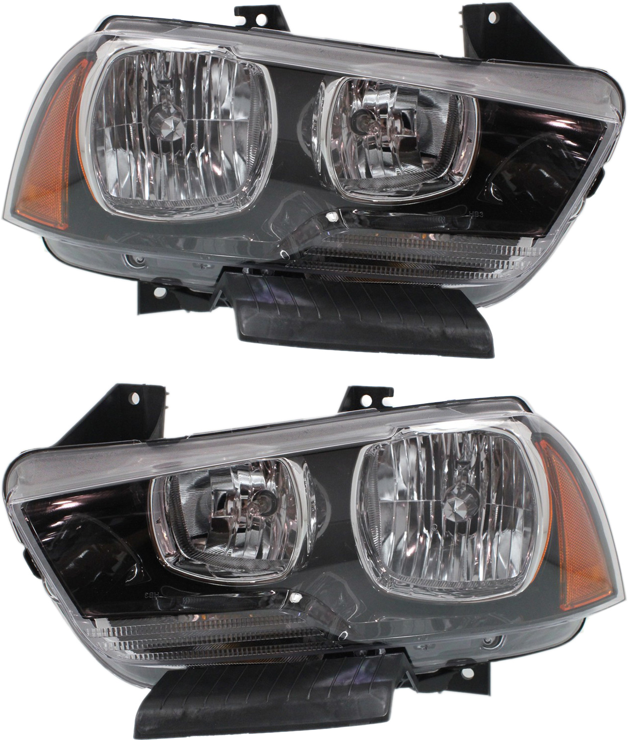 AM CHARGER 11-14 HEAD LAMP RH AND LH Assembly Halogen CAPA SKU SET REPD100147Q Partslink CH2503232C CH2502232C OEM 57010410AF 57010410AE 57010411