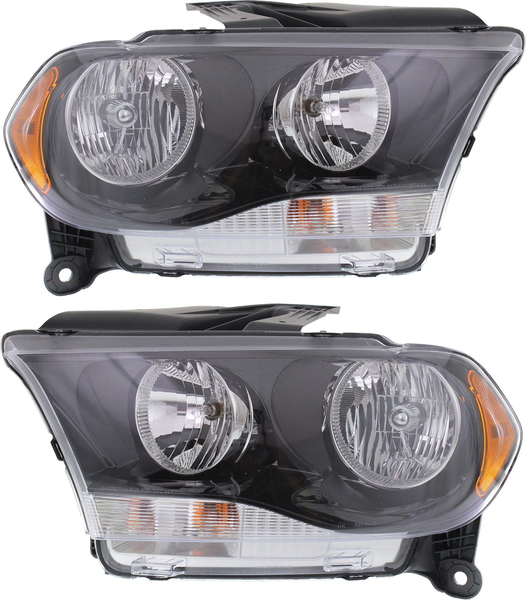 AM DURANGO 11-13 HEAD LAMP RH AND LH Assembly Halogen Black Interior CAPA SKU SET REPD100149Q Partslink CH2503229C CH2502229C OEM 68084076AC 68084076AB 68084077