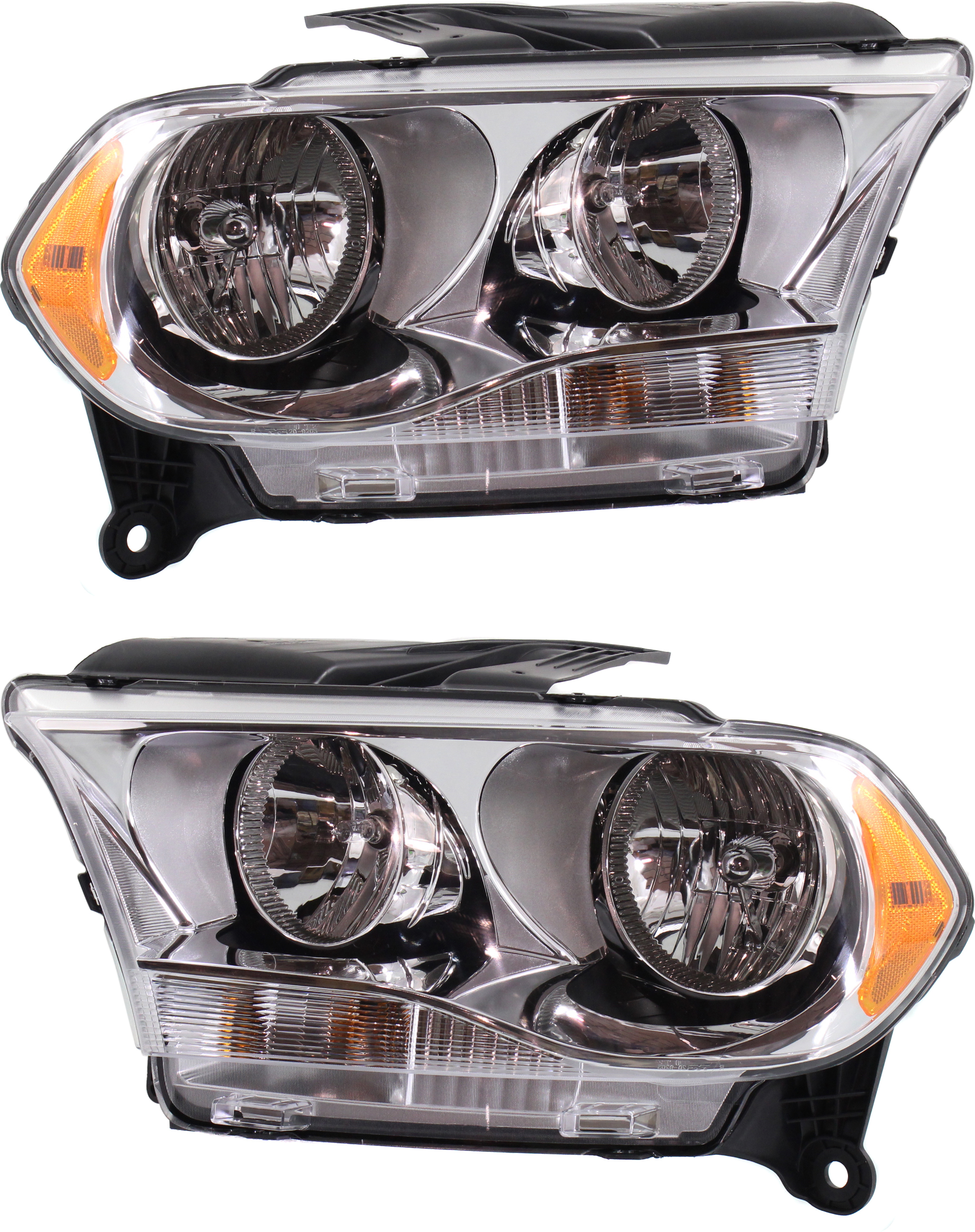 AM DURANGO 11-13 HEAD LAMP RH AND LH Assembly Halogen Chrome Interior CAPA SKU SET REPD100151Q Partslink CH2503228C CH2502228C OEM 55079366AC 55079367AC