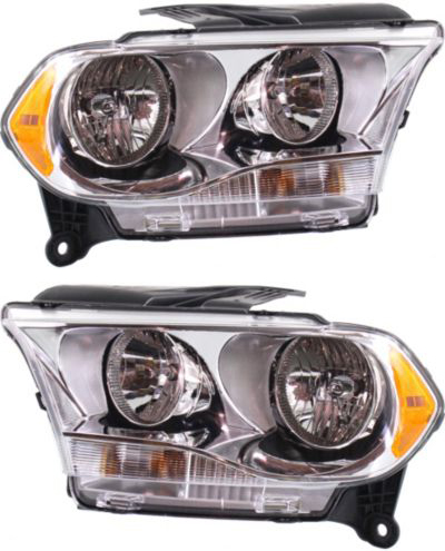 AM DURANGO 11-13 HEAD LAMP RH AND LH Assembly Halogen Chrome Interior SKU SET REPD100151 Partslink CH2503228 CH2502228 OEM 55079366AC 55079367AC