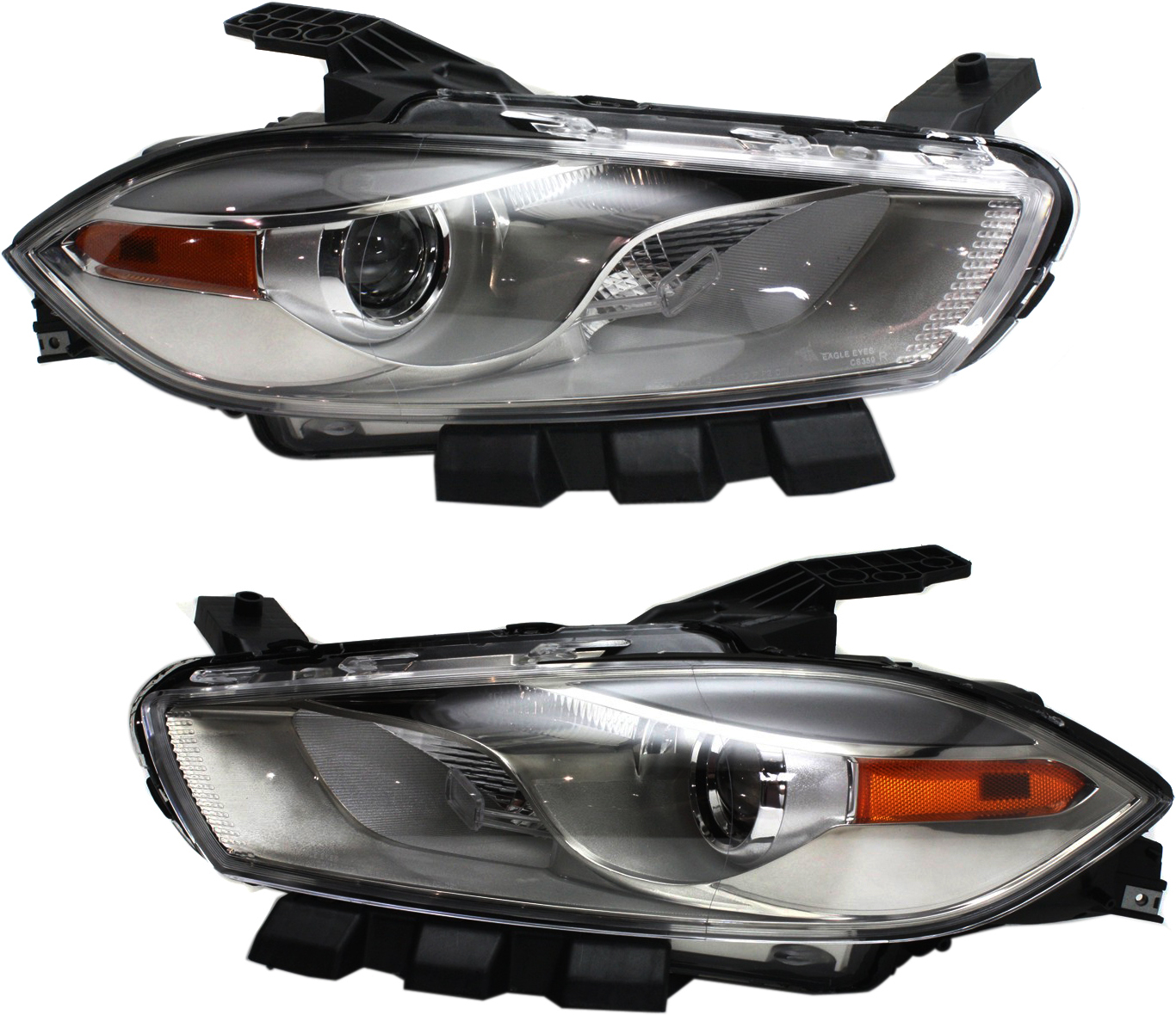 AM DART 13-16 HEAD LAMP RH AND LH Lens and Housing HID Xenon w o HID Kit Chrome Interior SKU SET REPD100157 Partslink CH2519144 CH2518144 OEM 68292806AB 68292807AB