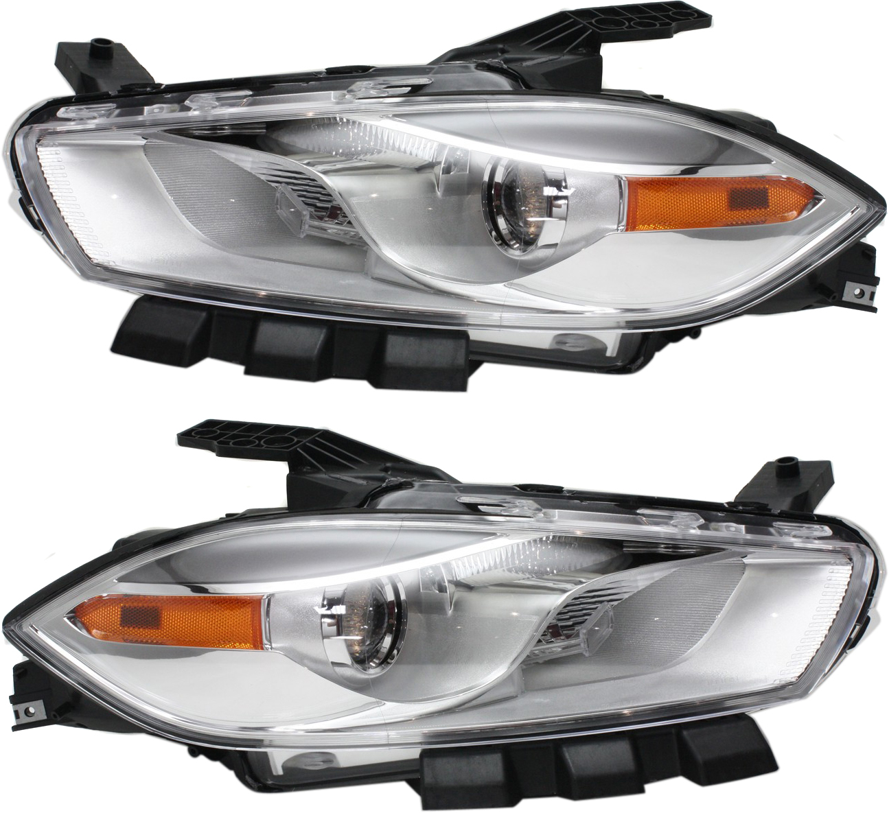 AM DART 13-16 HEAD LAMP RH AND LH Assembly Halogen Chrome Interior SKU SET REPD100161 OEM 68081388AL PFM 68081389AL PFM