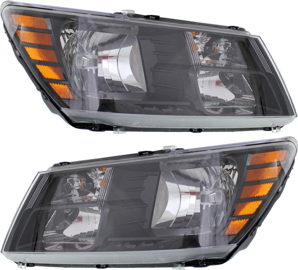 AM JOURNEY 14-20 HEAD LAMP RH AND LH Assembly Halogen w Black Trim CAPA SKU SET REPD100169Q Partslink CH2503265C CH2502265C OEM 68200084AC 68200084AB 68200085