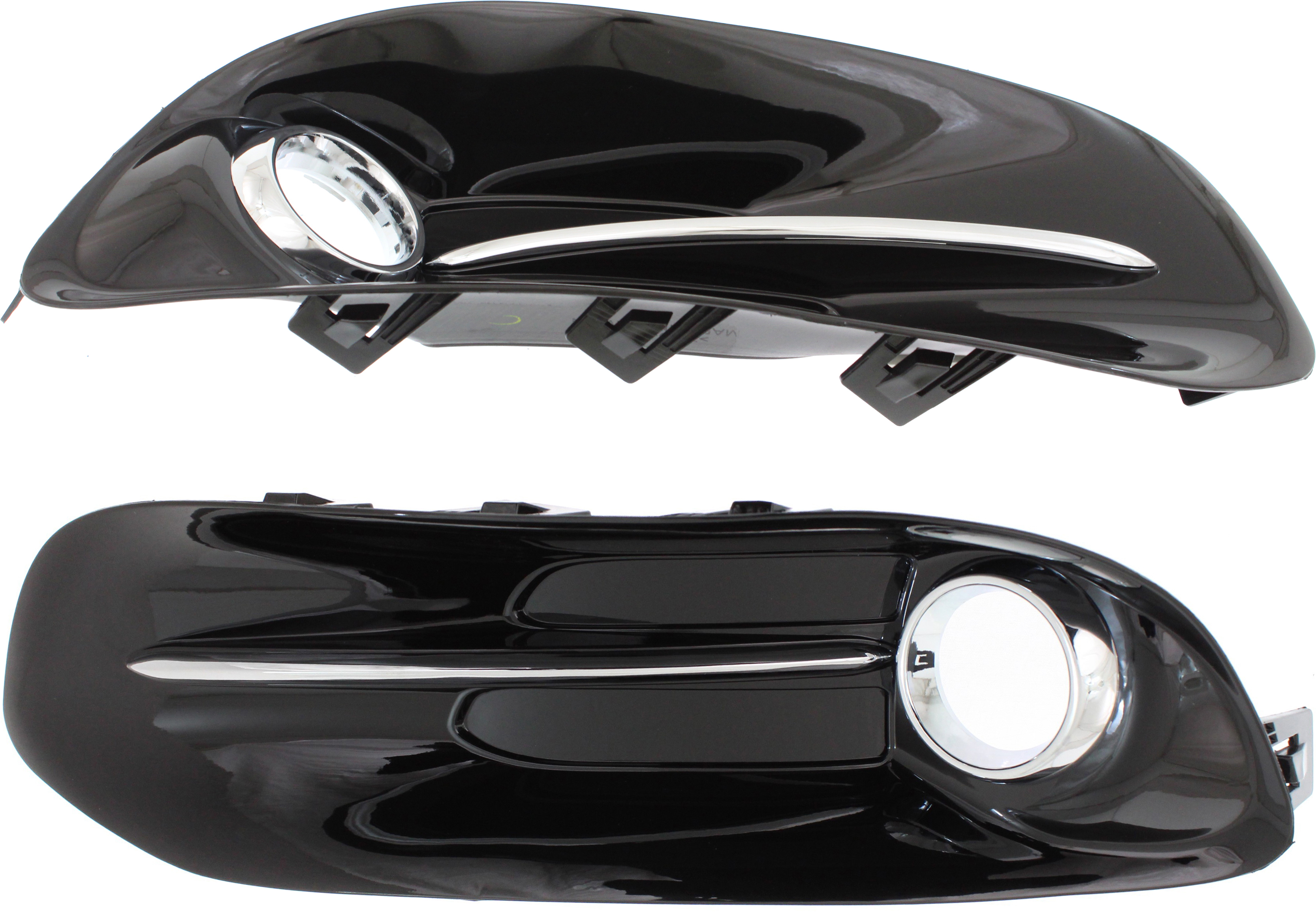 AM DART 13-16 FRONT FOG LAMP MOLDING RH AND LH Chrome Black w chrome trim CAPA SKU SET REPD108003Q Partslink CH1039140C CH1038140C OEM 68163974AB 68163975AB