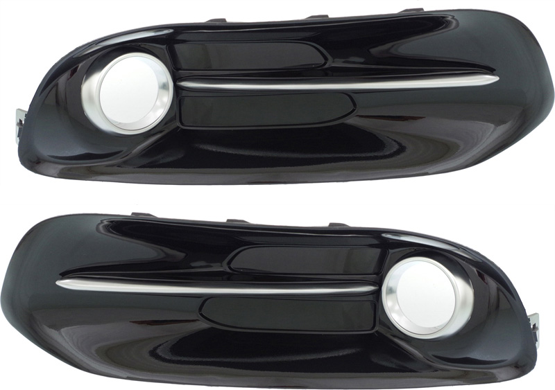 AM DART 13-16 FRONT FOG LAMP MOLDING RH AND LH Chrome Black w chrome trim SKU SET REPD108003 Partslink CH1039140 CH1038140 OEM 68163974AB 68163975AB