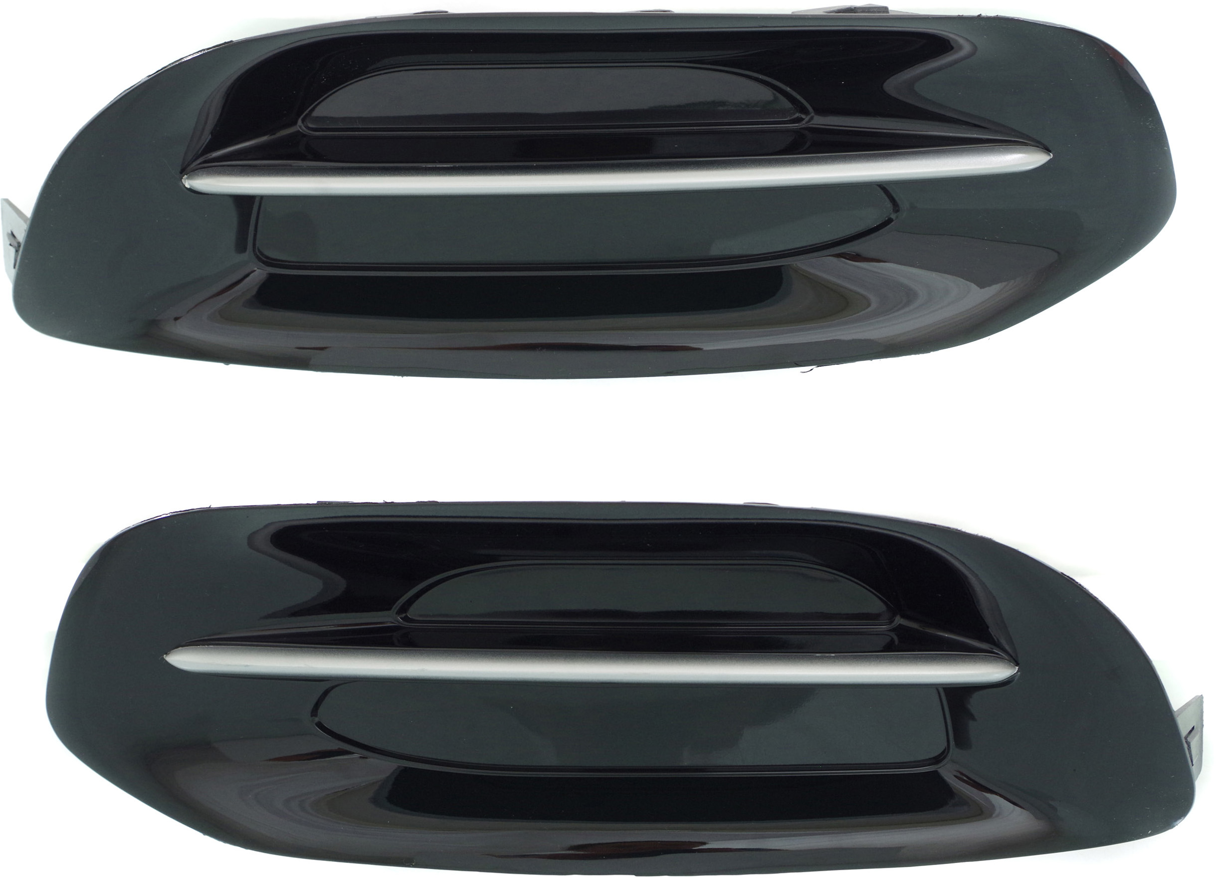 AM DART 13-14 FRONT FOG LAMP COVER RH AND LH Black w chrome trims w o fog light hole SKU SET REPD108613 Partslink CH1039142 CH1038142 OEM 68163980AA 68163981AA