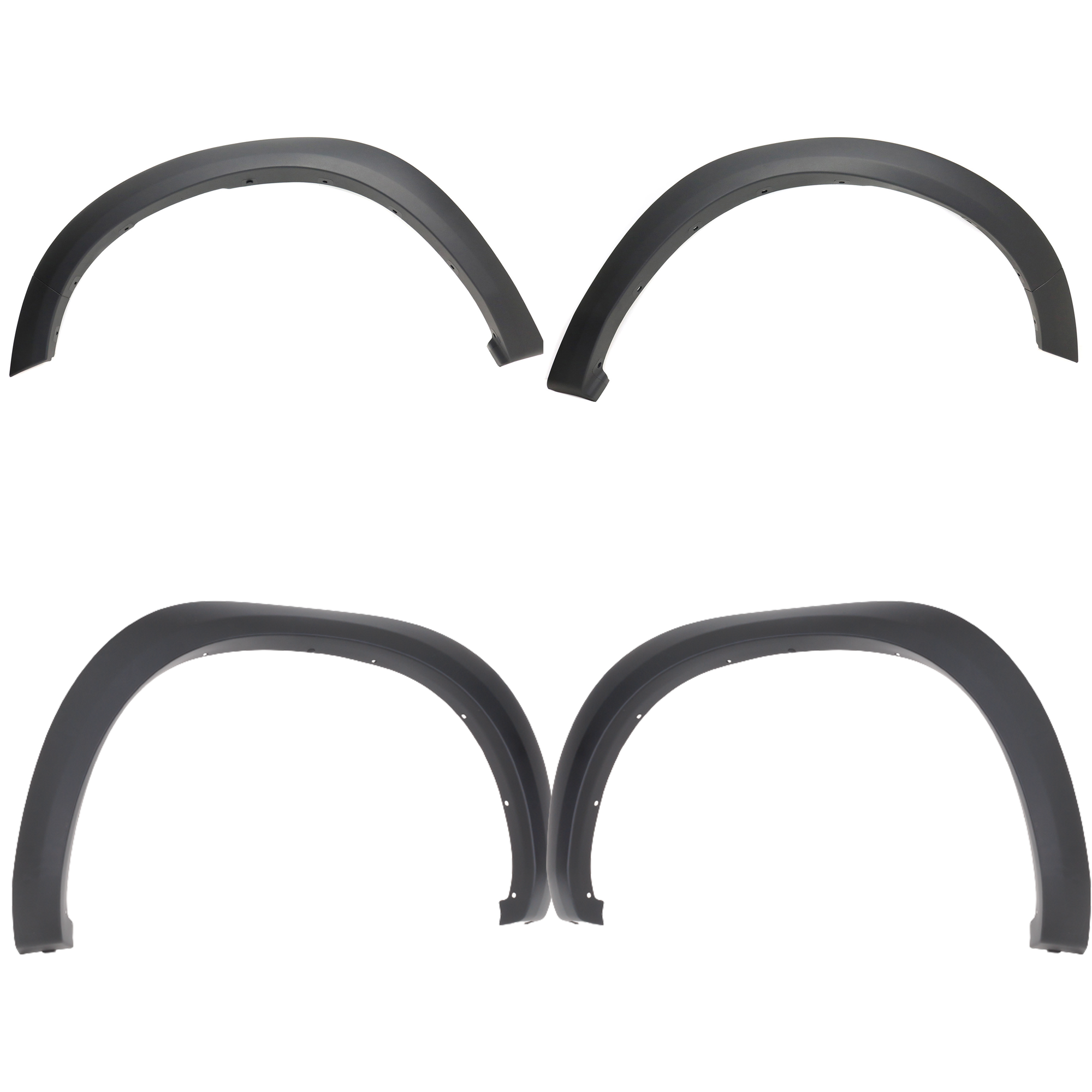 AM RAM 1500-11-18-1500 CLASSIC 19-22 FRONT AND REAR FENDER FLARES RH AND LH SKU SET REPD221303 B Partslink CH1290107 CH1291107 CH1768109 CH1769109 OEM 1FV88TZZAE 1TD26TZZAG PFM 1FV8