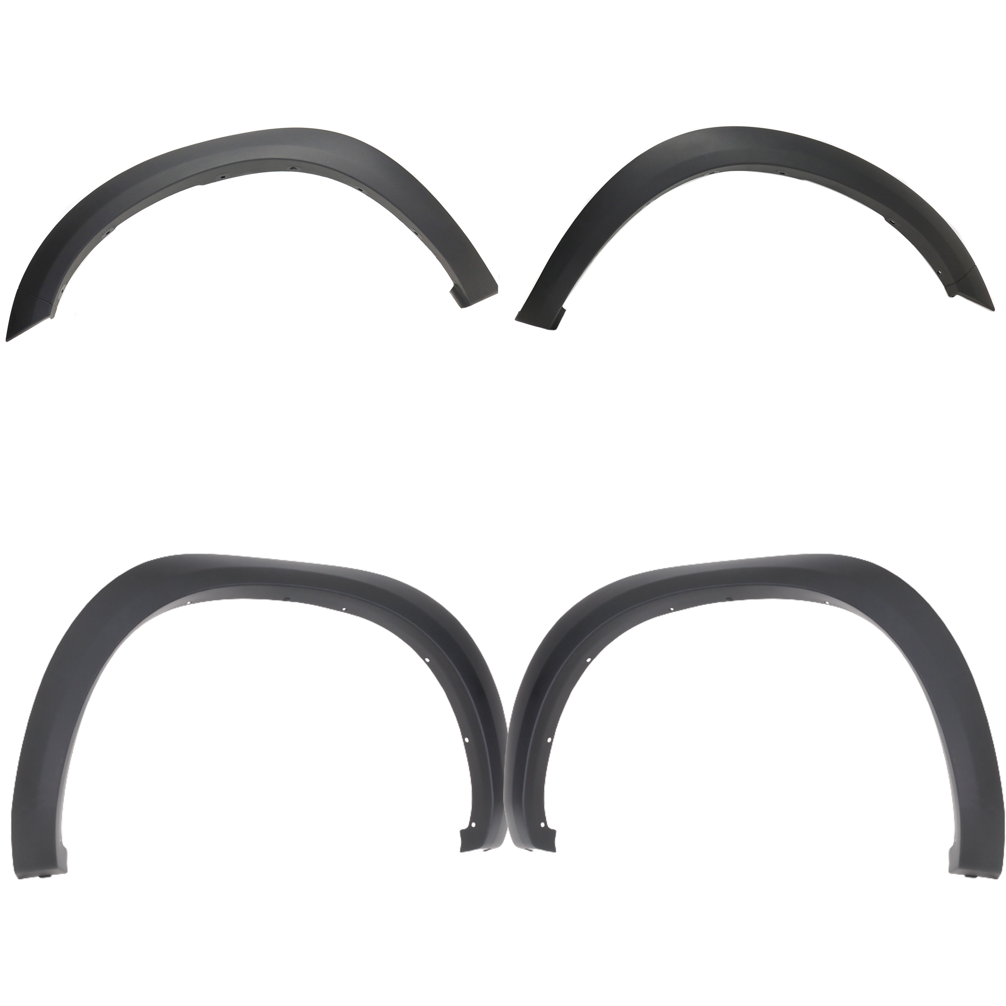 AM RAM 1500-13-18 RAM 2500-11-18 FRONT AND REAR FENDER FLARES RH AND LH Set of 4 SKU SET REPD221307 B Partslink CH1290109 CH1291109 CH1768109 CH1769109 OEM 1FV90RXFAF 1FV91RXFAF 1TD44TZZ