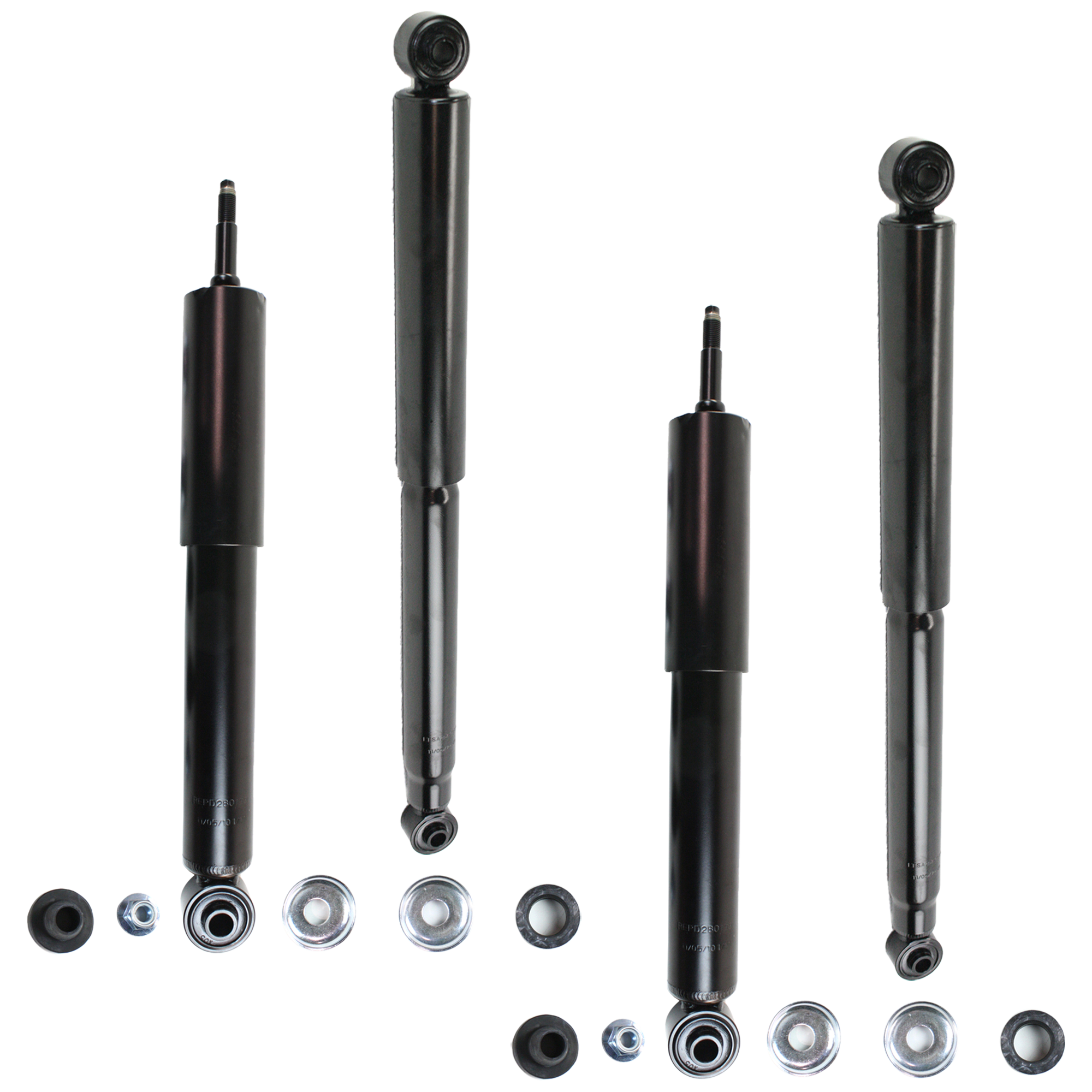 AM RAM 1500-02-05 FRONT AND REAR SHOCK RH AND LH Set of 4 SKU SET REPD280103-4 OEM 52855791AC 52853460AE
