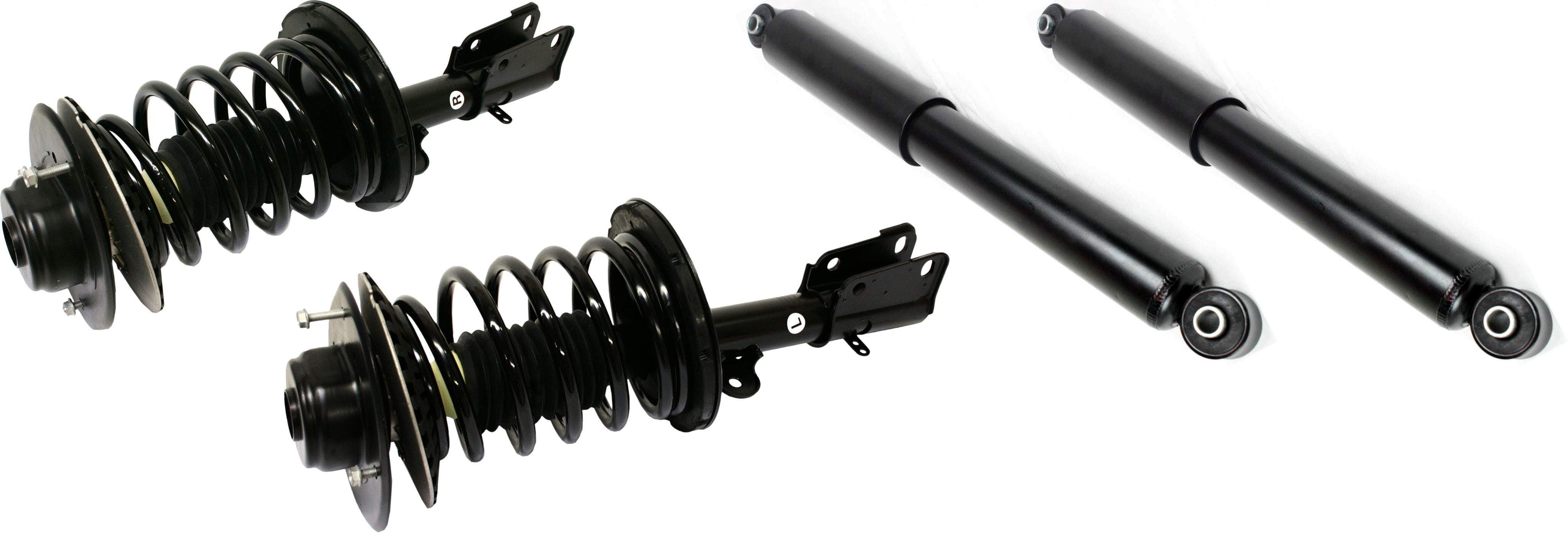 AM GRAND CARAVAN TOWN COUNTRY 01-07 FRONT AND REAR SHOCK AND FULLY LOADED STRUT RH AND LH Gas Charged Twin tube Set of 4 SKU SET REPD280502-4 OEM 4684681AB 4684682-5066336AA 50