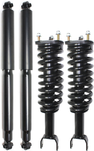 AM DAKOTA 05-09 RAIDER 06-09 FRONT AND REAR SHOCK AND FULLY LOADED STRUT RH AND LH Gas Charged Twin tube Set of 4 SKU SET REPD280511-4 OEM 4883055-4883055AB 68020856AB 5